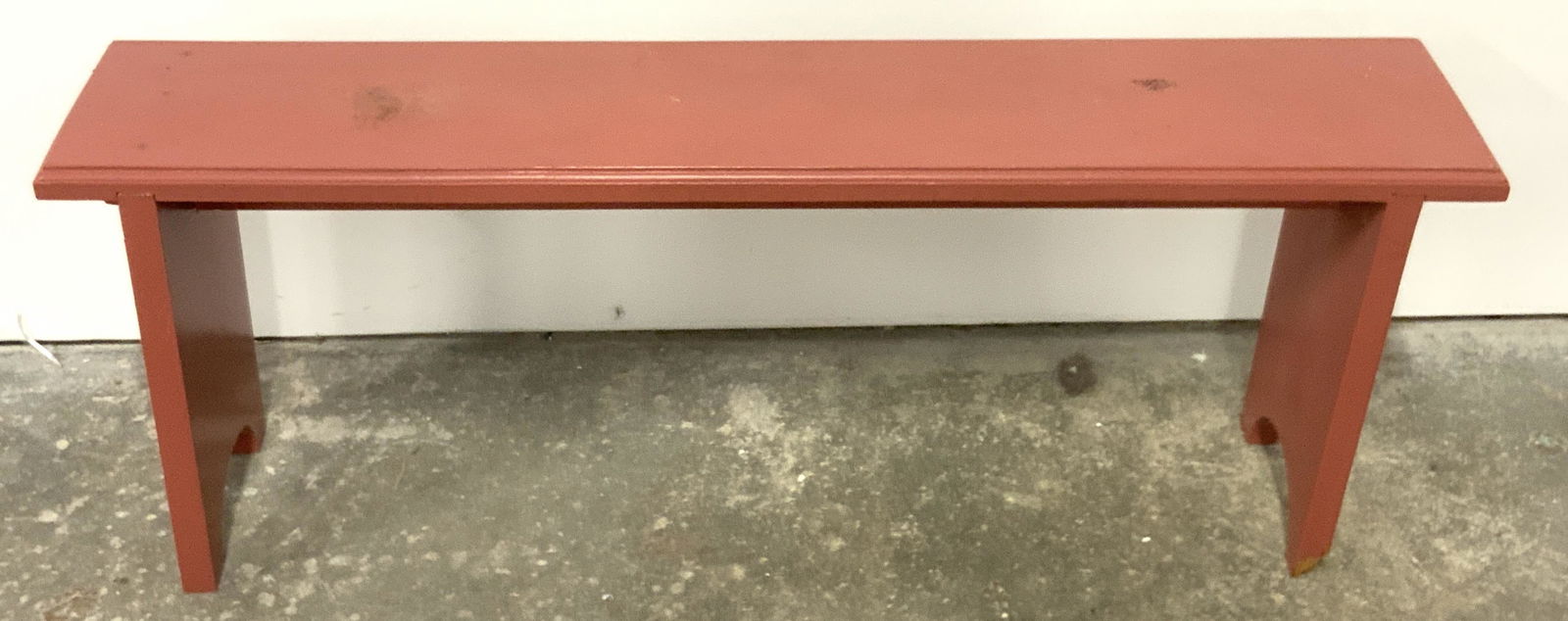 Vintage Hand Painted Red Wooden Bench (1 of 8)