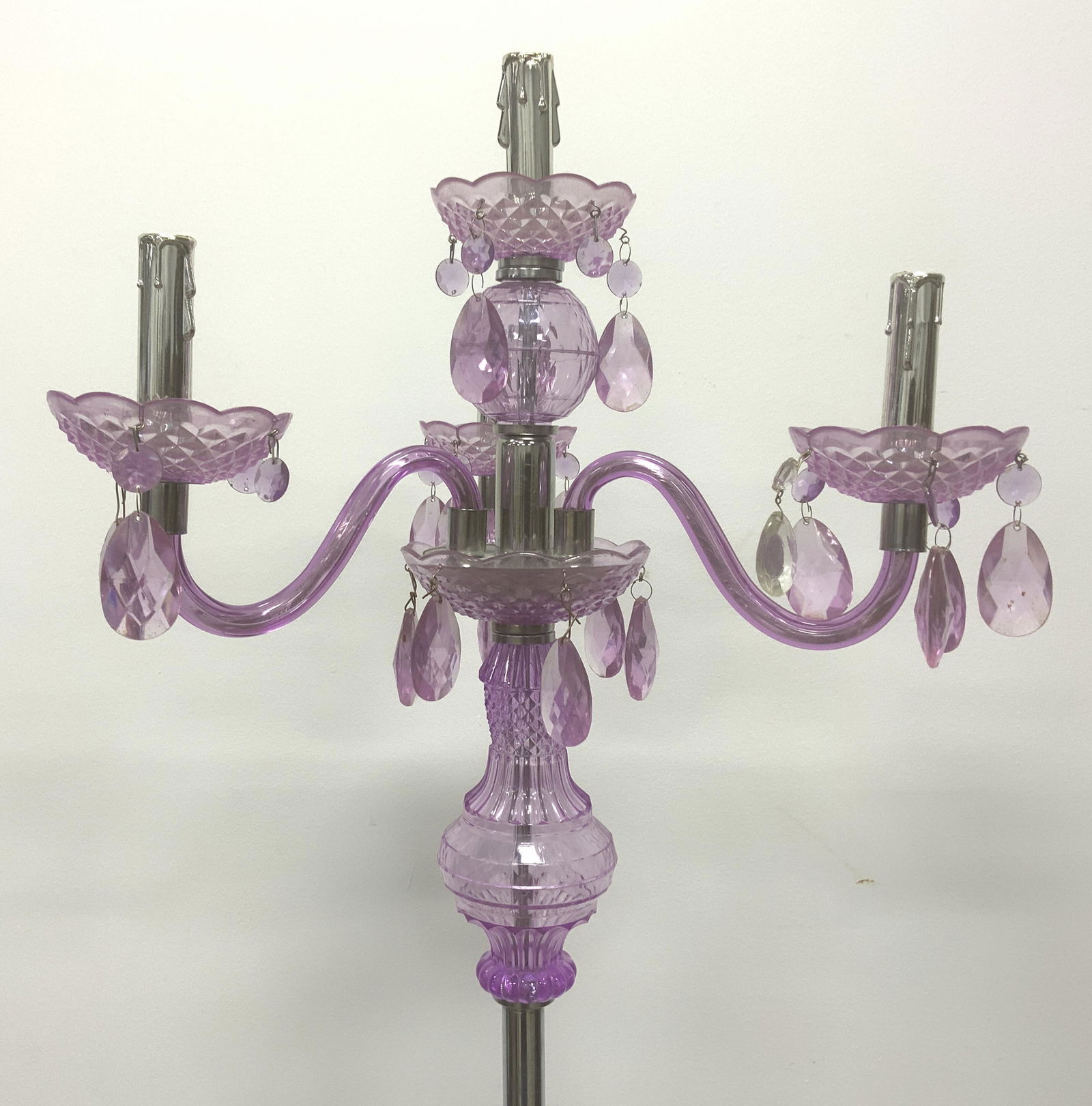 Three Armed Candelabra Style Metal Floor Lamp (1 of 6)