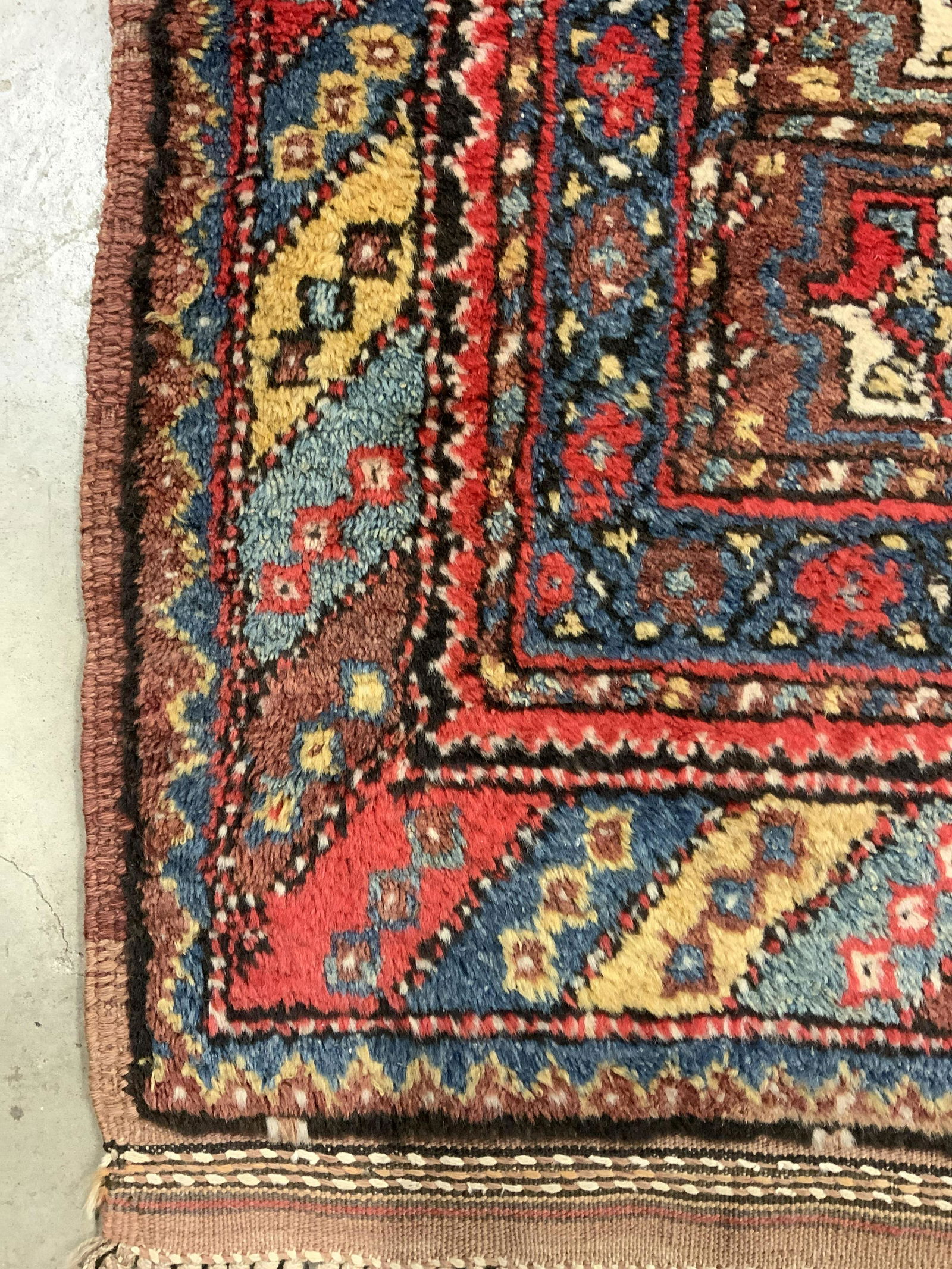 Vintage Handmade Fringed Wool Area Rug (1 of 8)