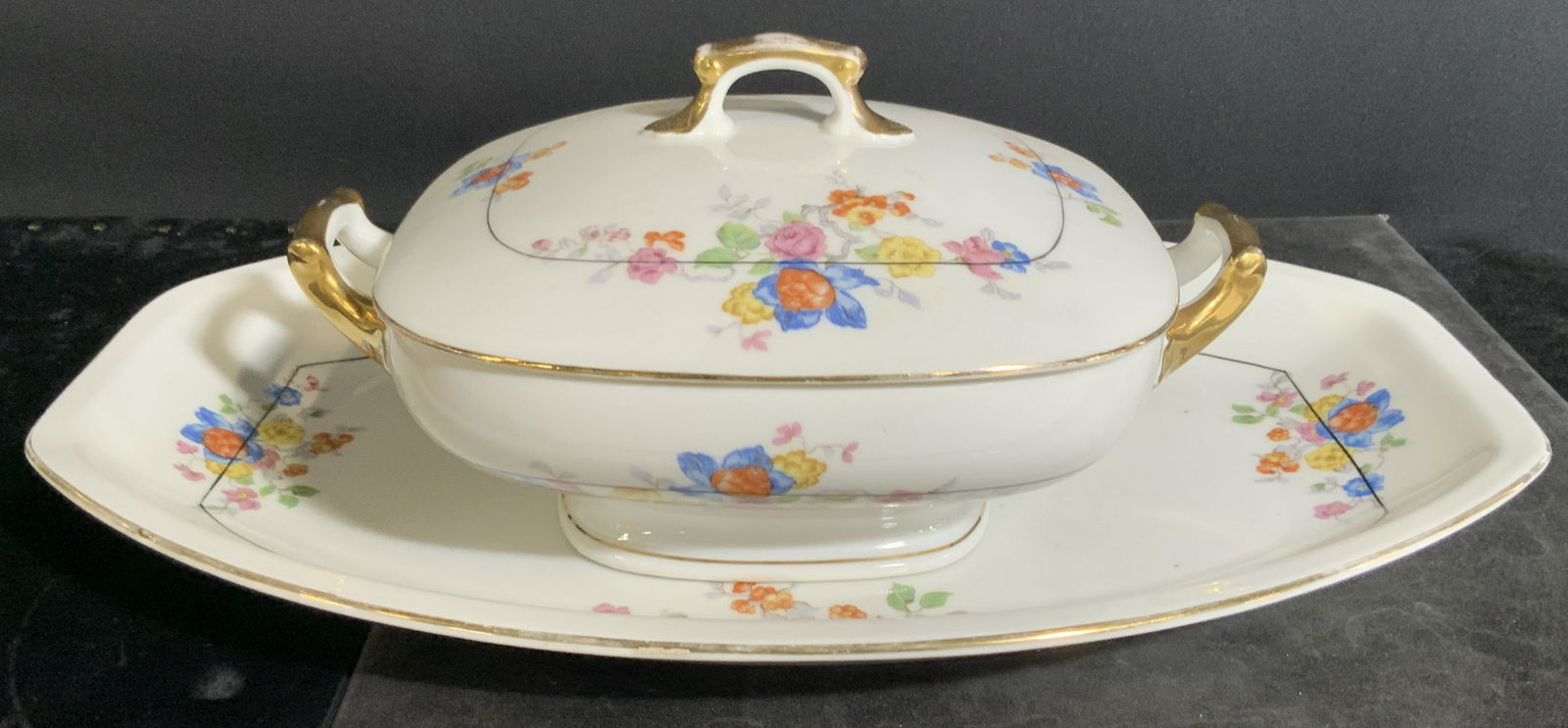 Union K Czech Porcelain Platter and Lidded Bowl (1 of 9)