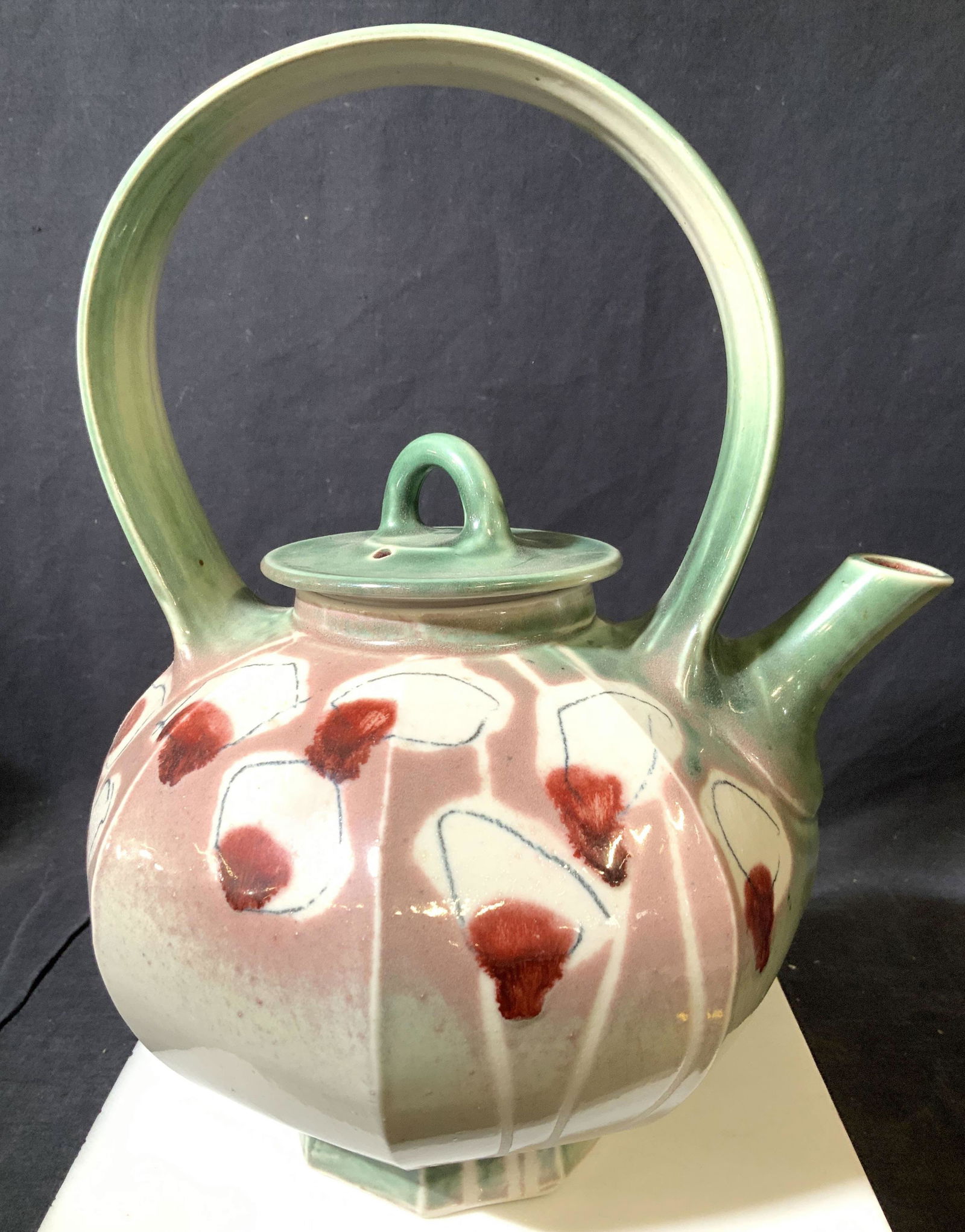 Handmade & signed Ceramic Tea Pot, 1984 (1 of 6)
