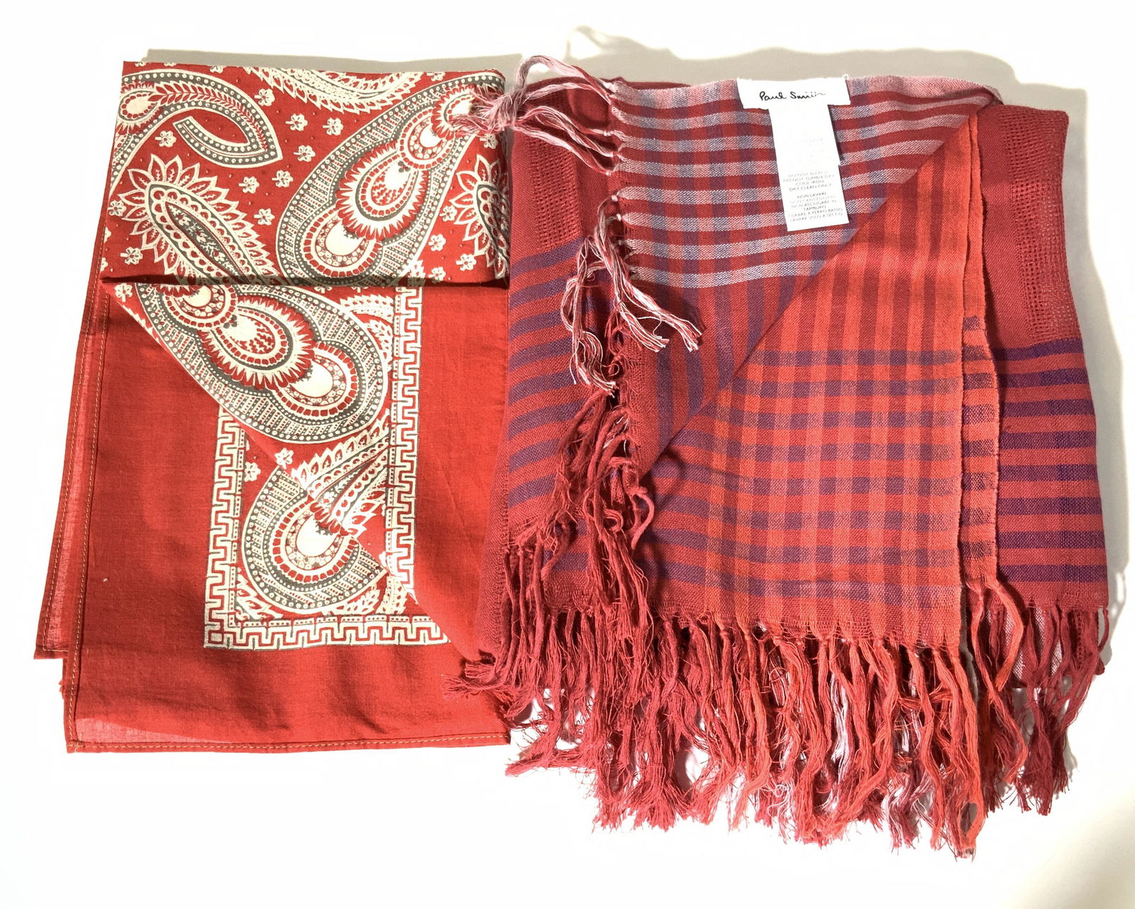 RRL & Co & Paul Smith Red Cotton Scarves (1 of 9)