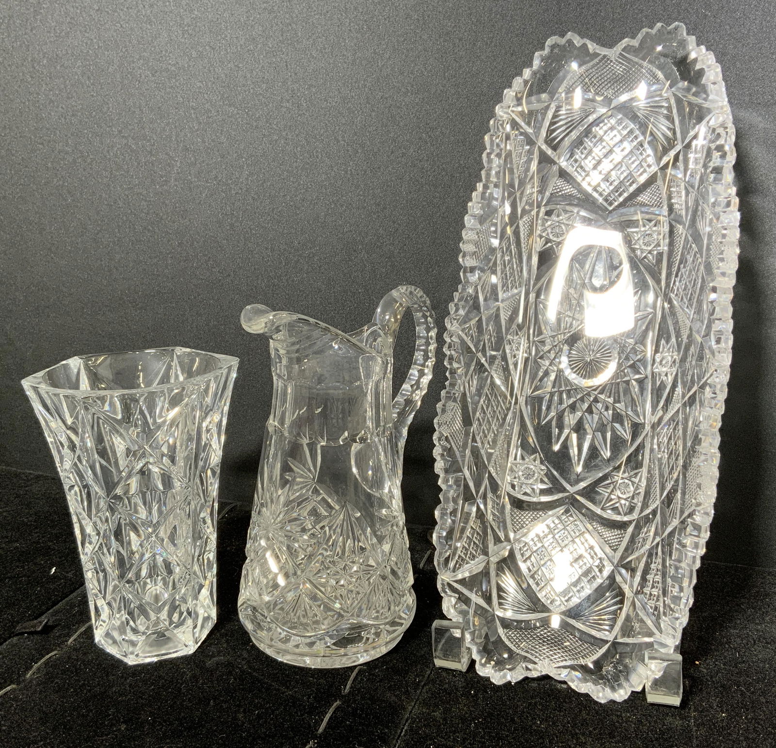 Lot 3 Cut Glass Tabletop Accessories (1 of 6)