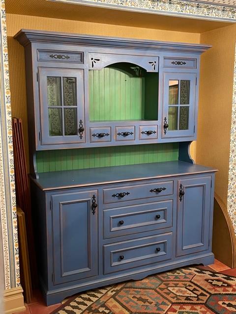 Custom Crafted Blue Green Step Back cupboard (1 of 16)