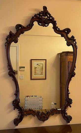 Grand Antique Carved Wood Mirror (1 of 12)
