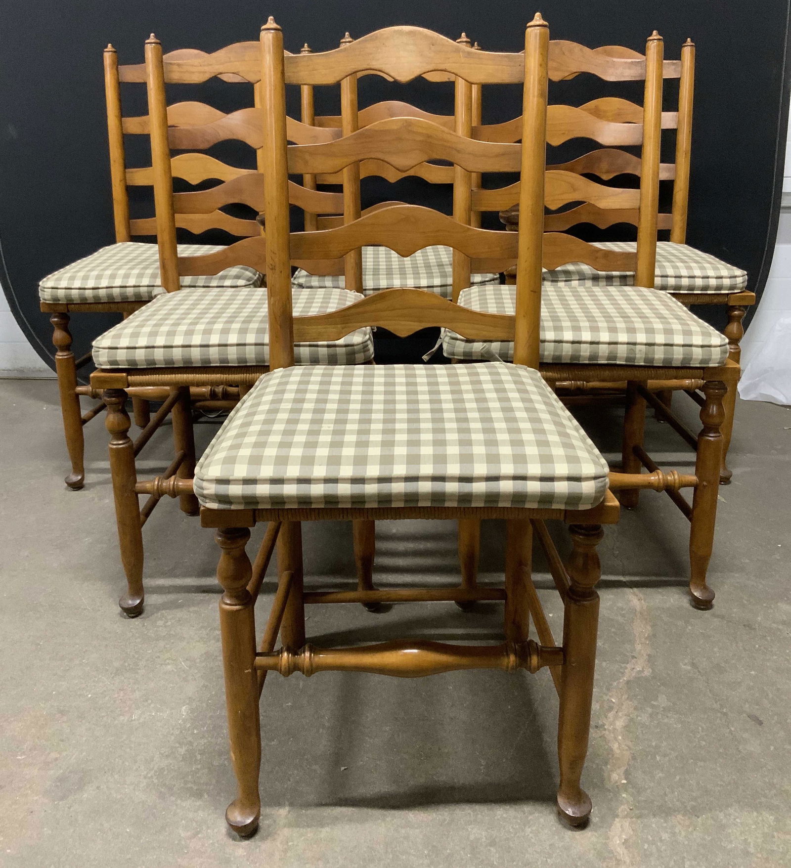 Set 6 Vintage Carved Wooden Dining Chairs (1 of 13)