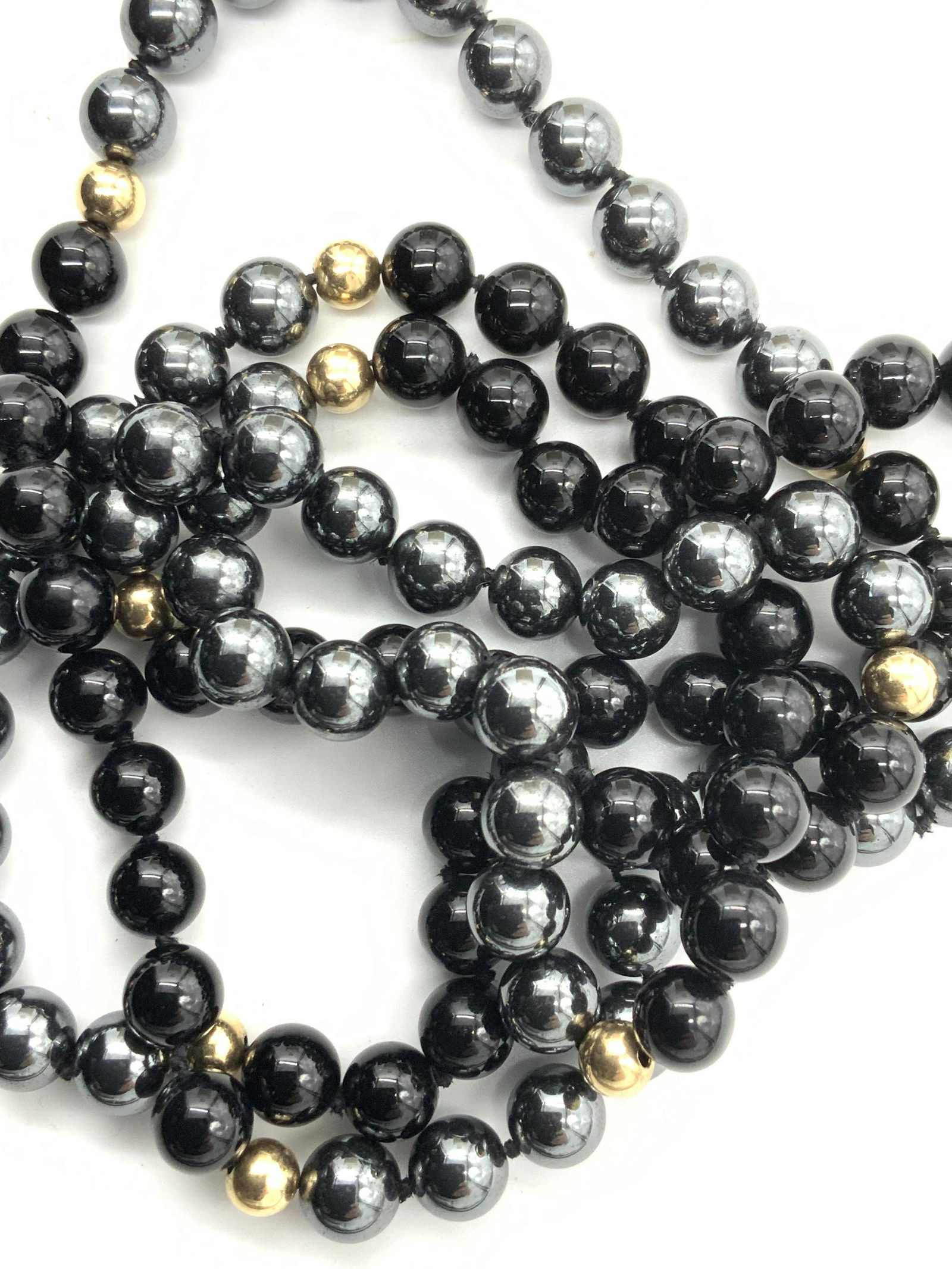 Onyx & Hematite Beaded Necklace (1 of 5)