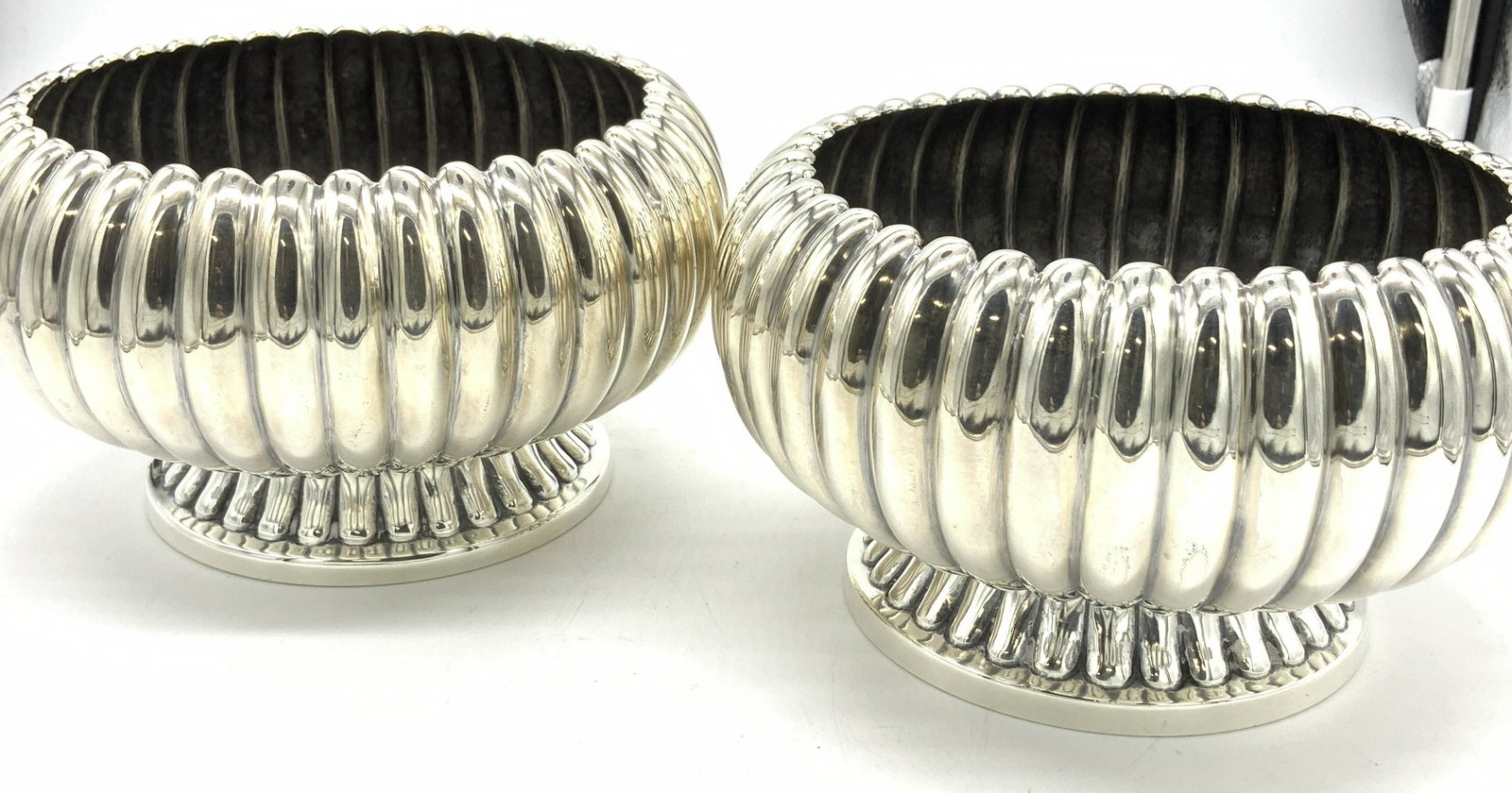 Pair Plated Indoor Garden Footed Cache Pot (1 of 7)