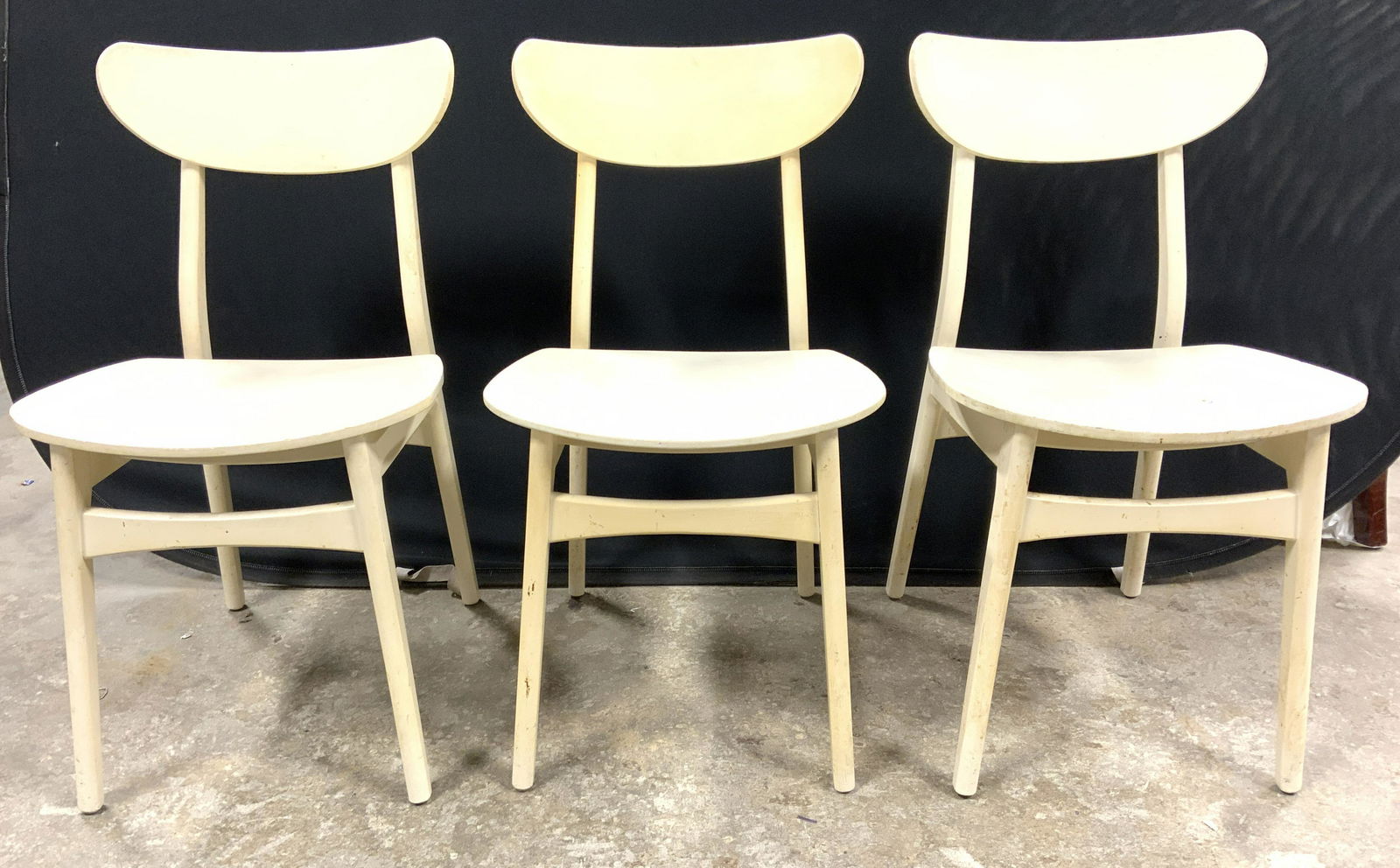 Set 3 WEST ELM MCM Wooden Side Chairs (1 of 10)