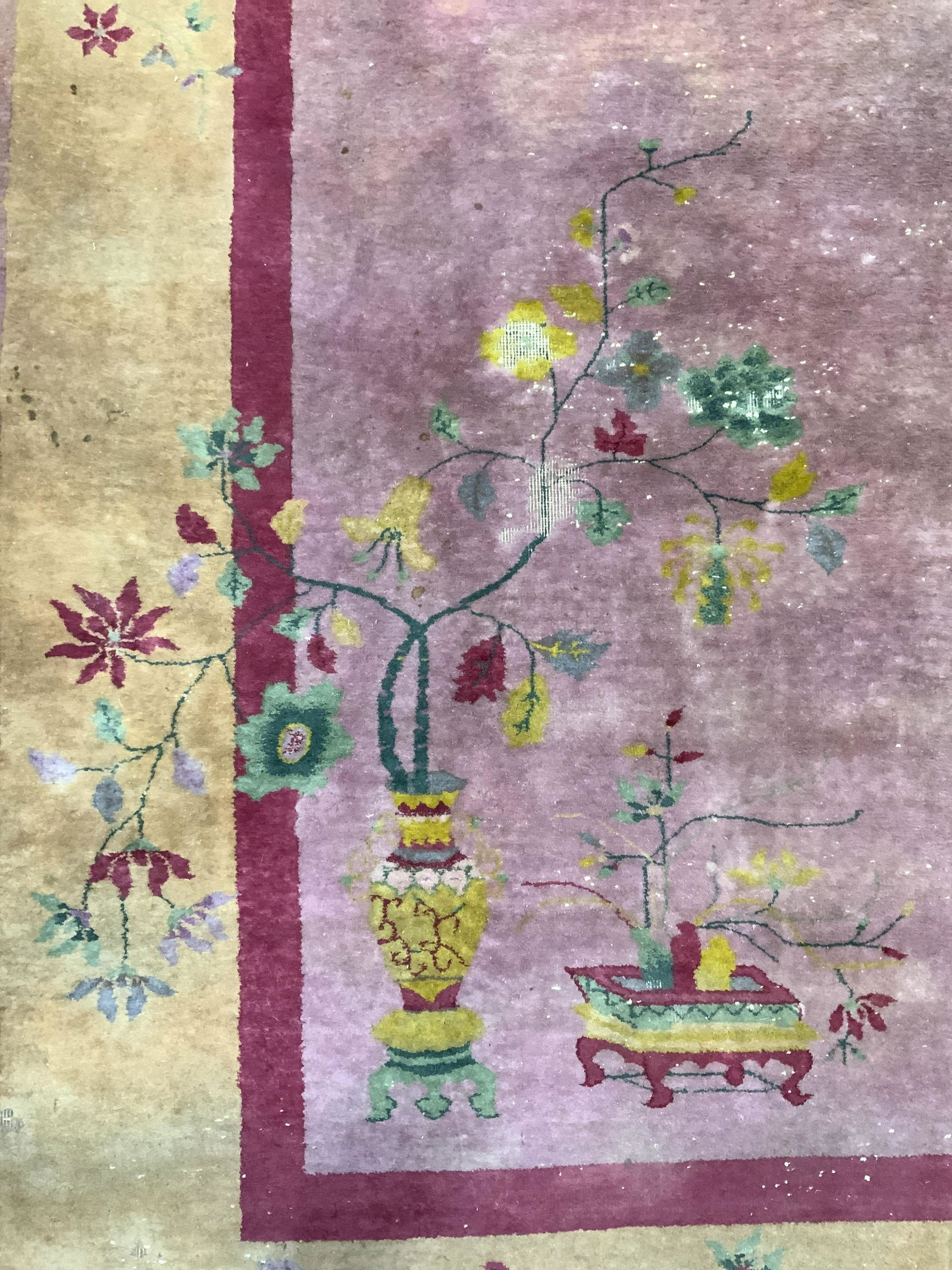 Oversized Vintage Chinese Art Deco Wool Pile Rug (1 of 11)