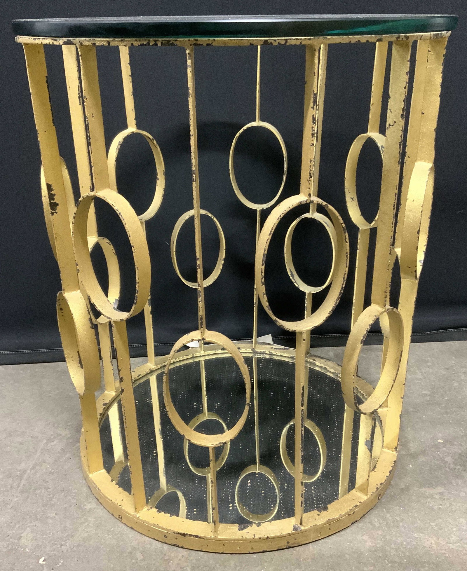 MCM Style Custom Decorator Metal Glass Top Table (1 of 10)