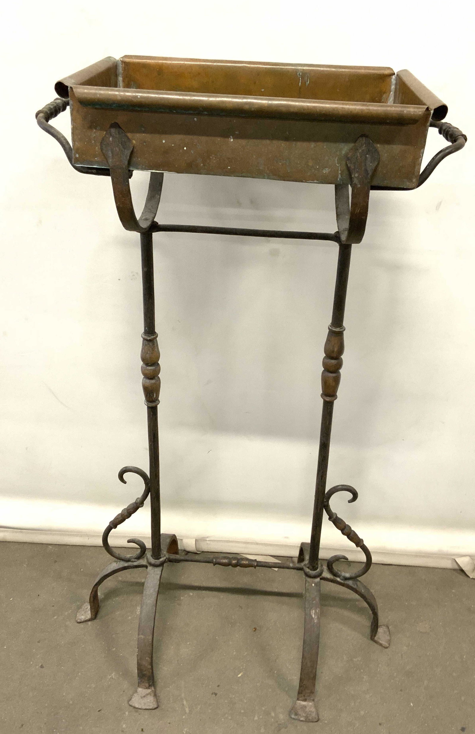 Antique Iron & Copper Plant Stand (1 of 12)