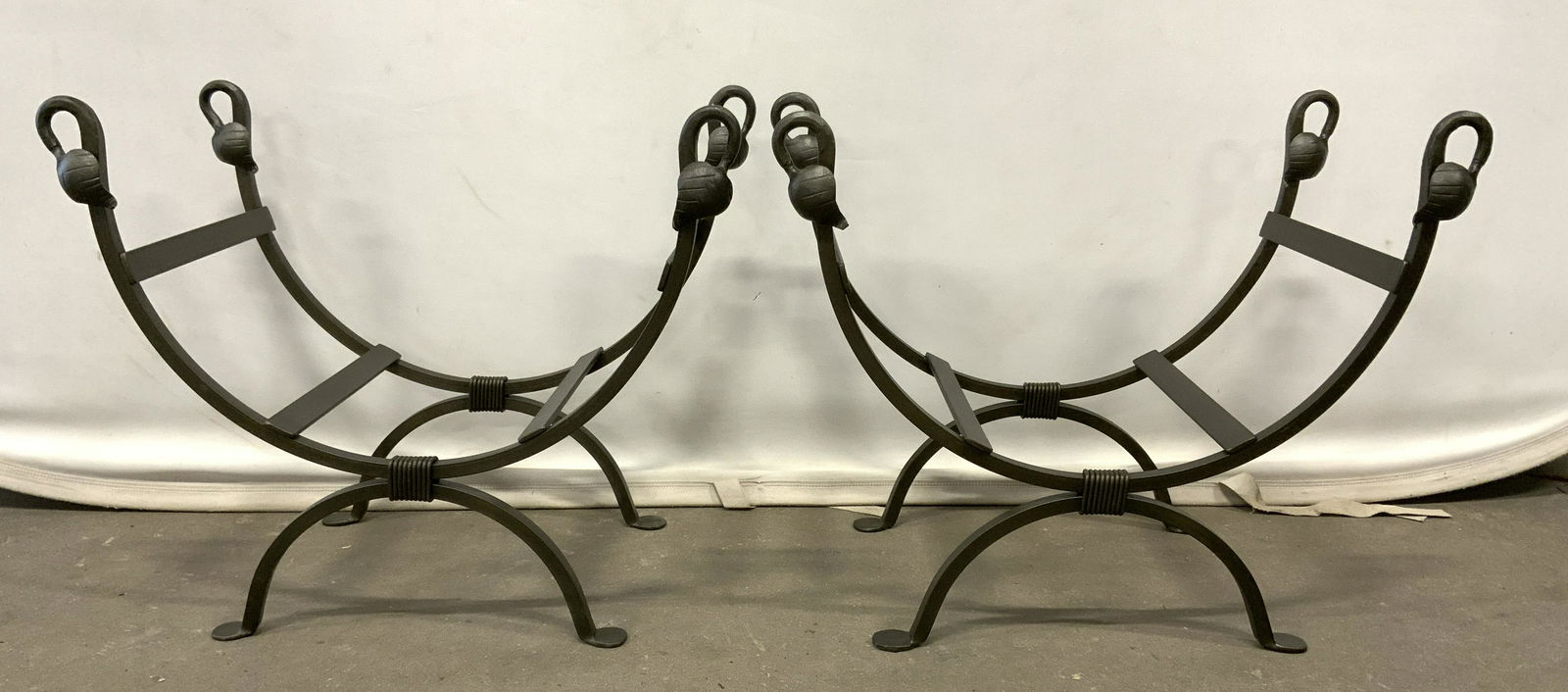 Pair Stone County Ironworks Iron Firewood Racks (1 of 7)