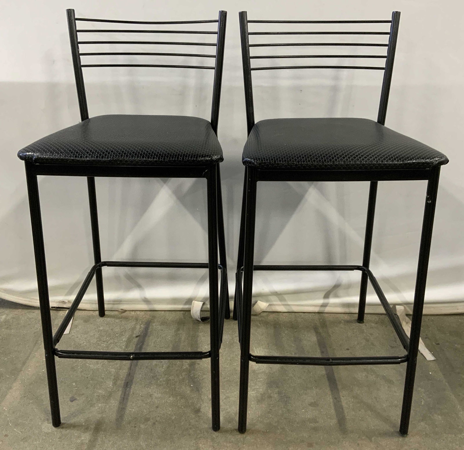 Pair Counter Stools Embossed Upholstery, Italy (1 of 10)