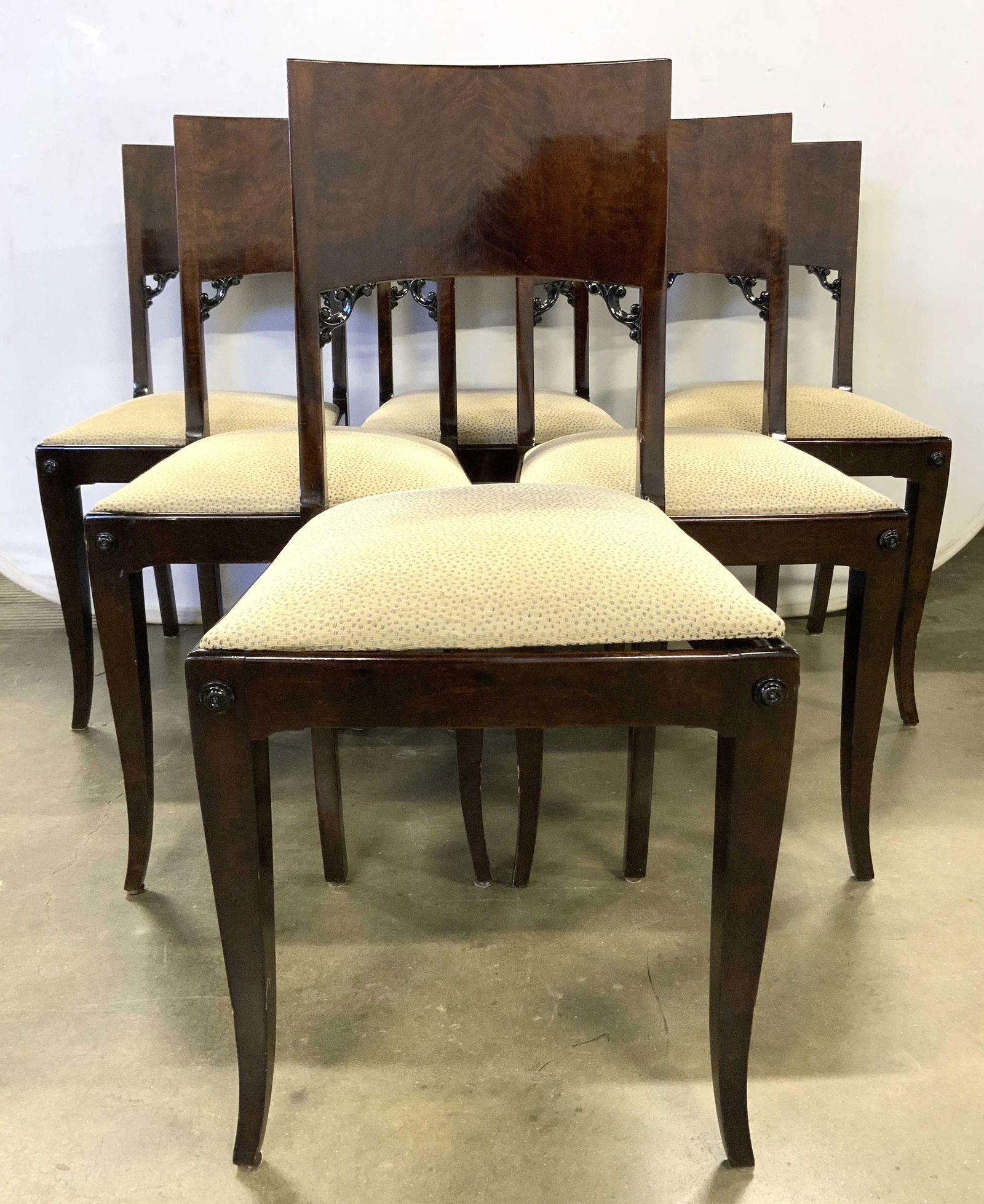 Set 6 Art Deco Wooden Dining Chairs (1 of 15)