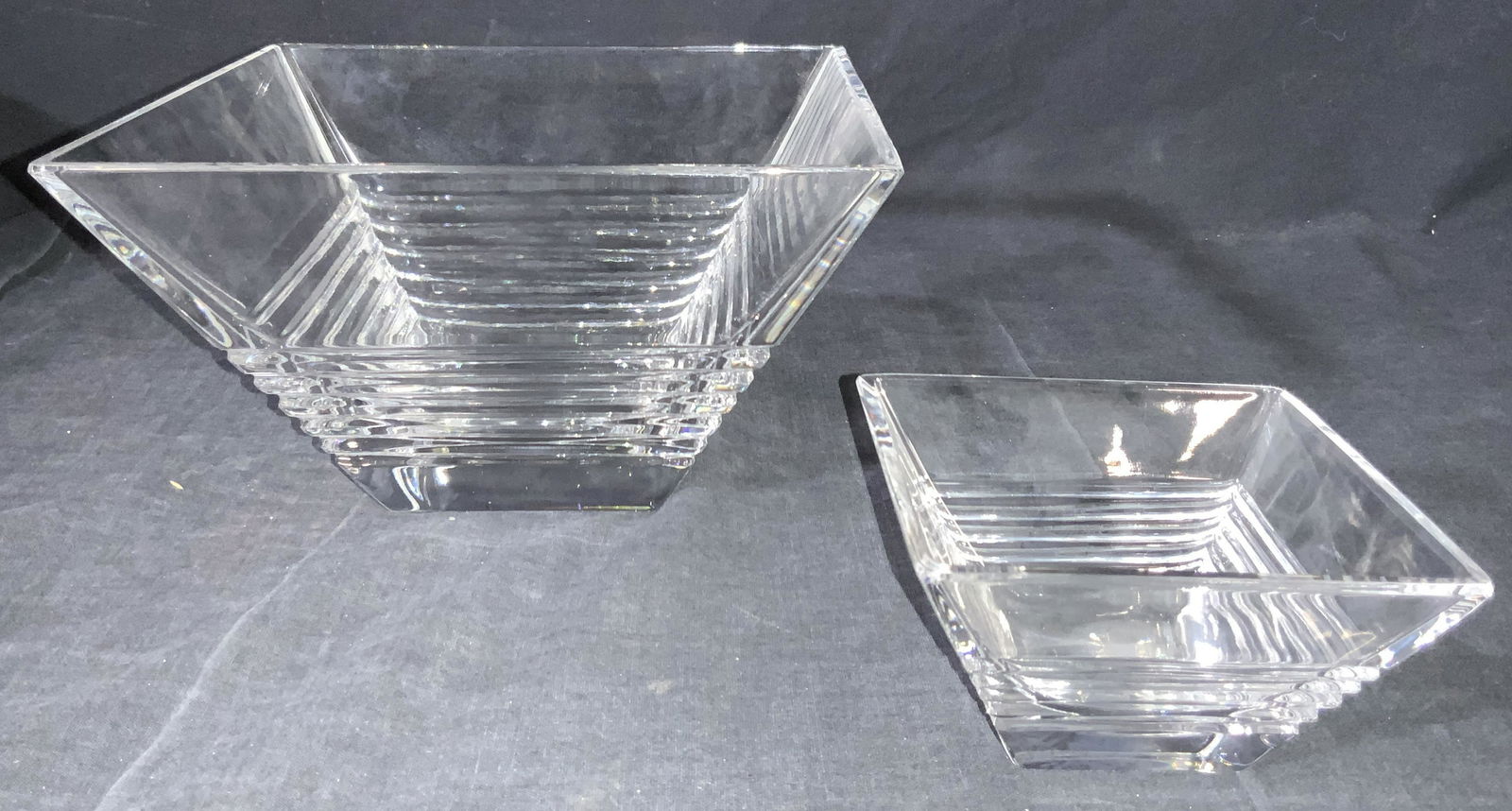 2 TIFFANY & CO. Cut Crystal Square Bowls (1 of 9)
