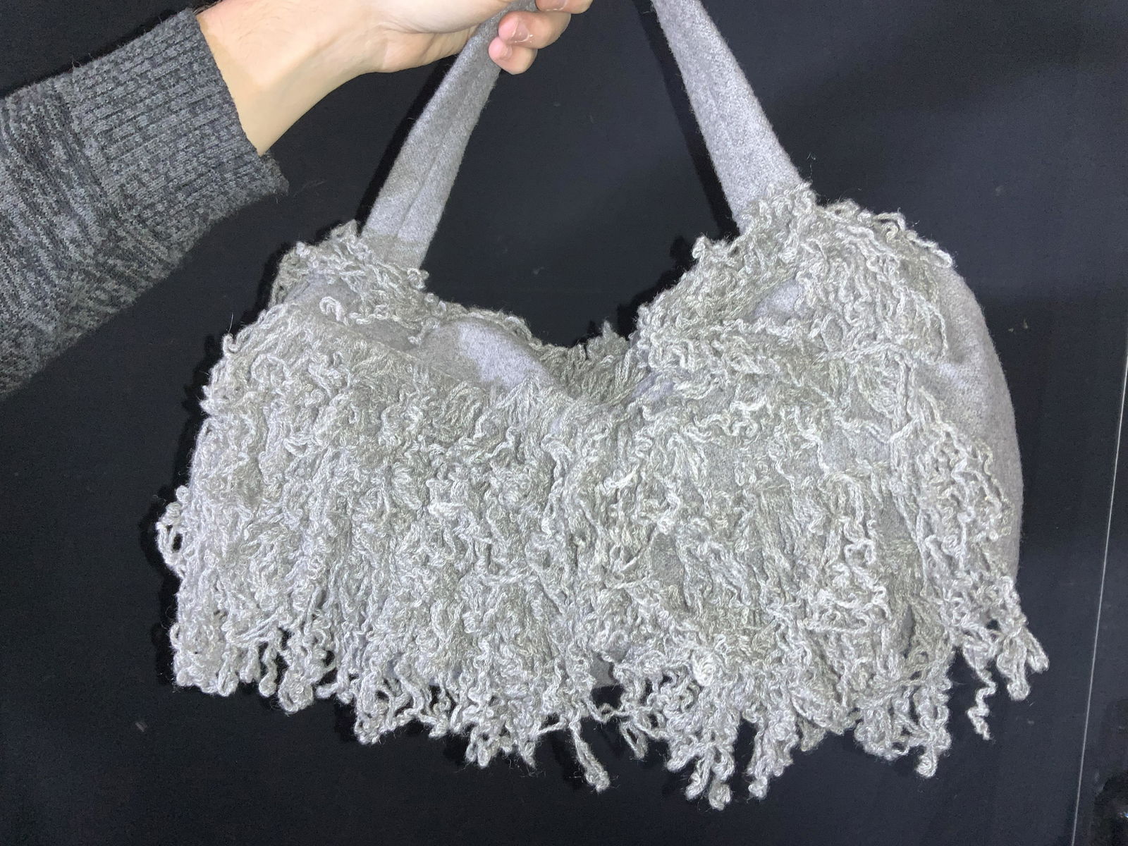 Laura BIAGIOTTI Wool Hobo Bag, Never Used, Duster (1 of 9)