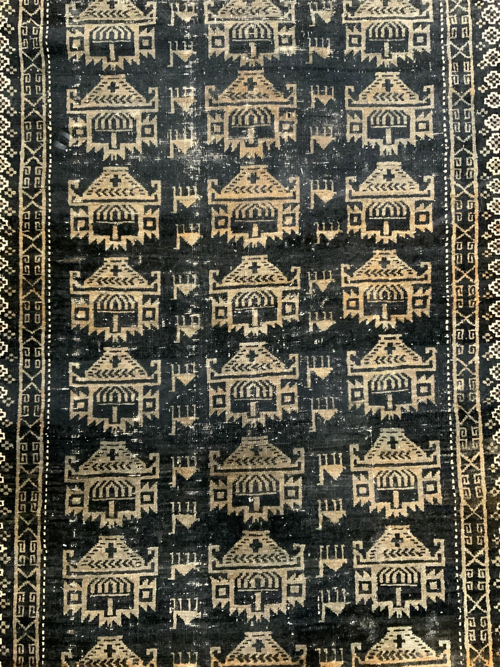 Antique Handmade Fringed Wool Area Rug (1 of 10)