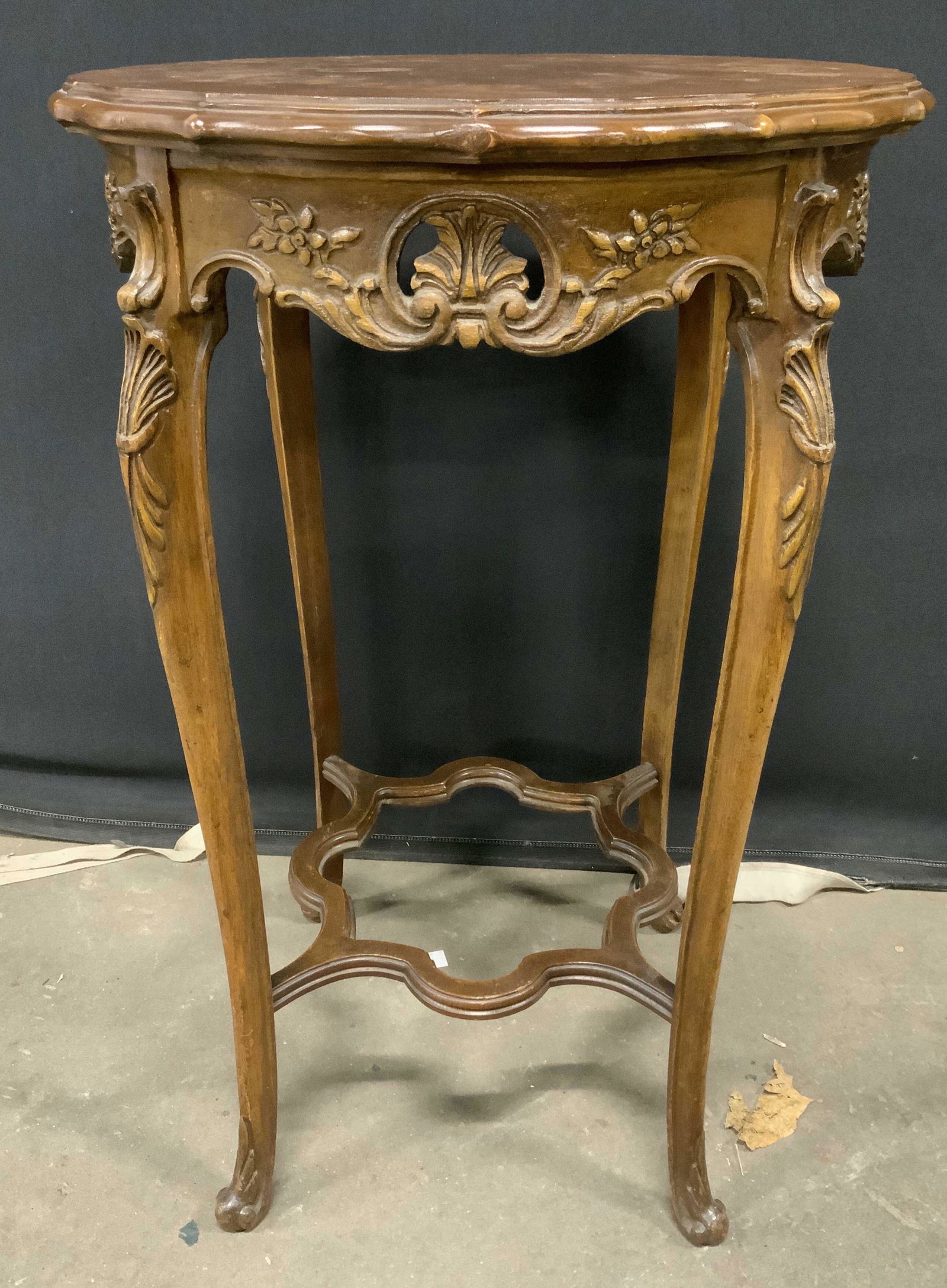 Vintage Carved Wooden Marquetry Table (1 of 11)