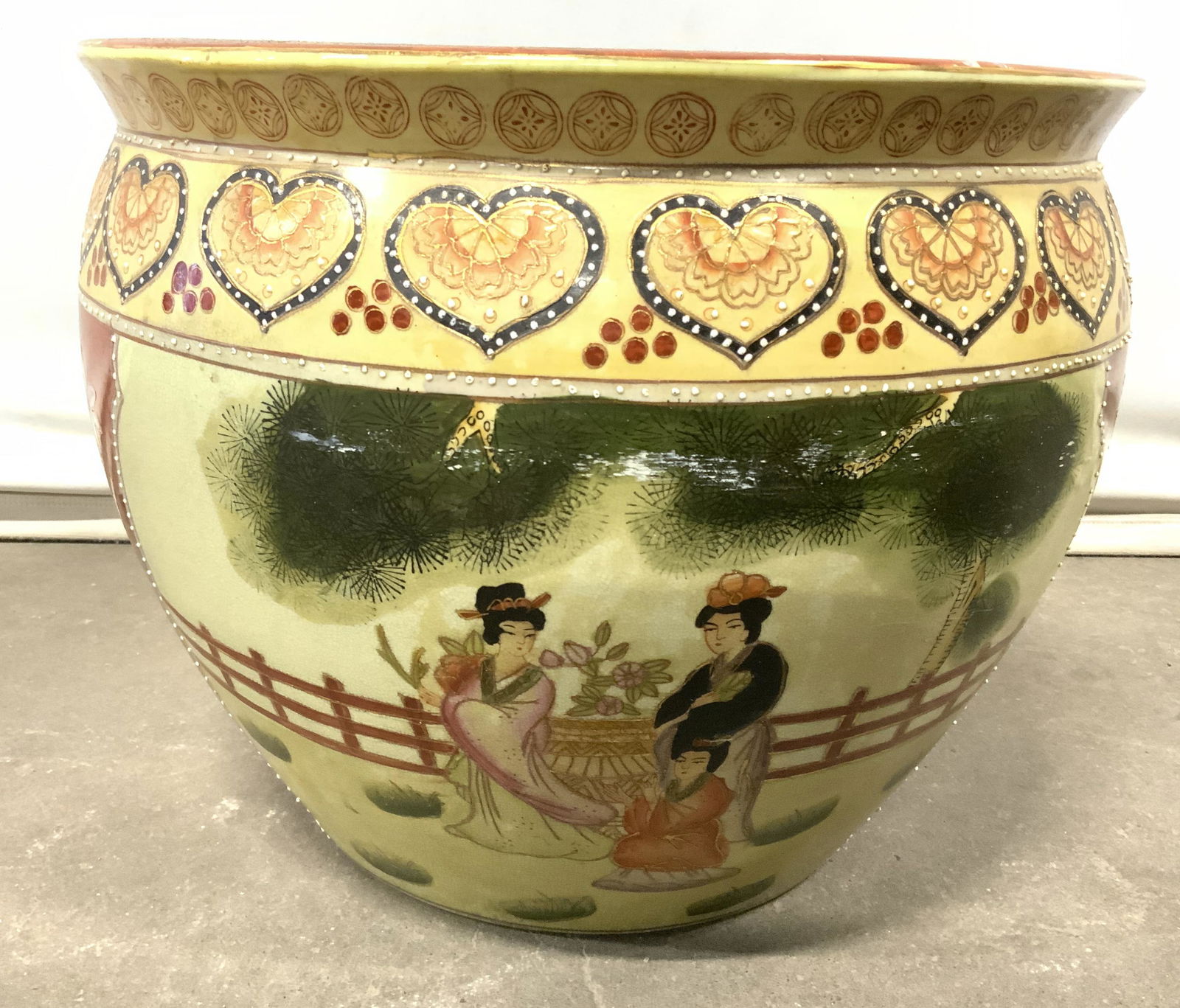 Vintage Hand Painted Asian Porcelain Planter (1 of 10)