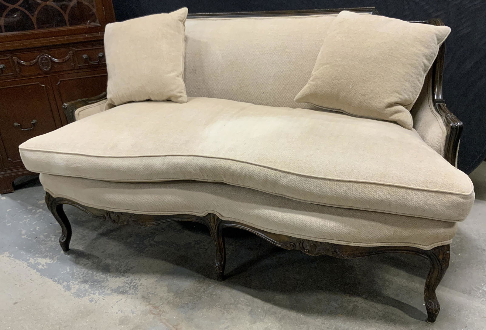 Vintage Upholstered Settee w  Matching Throws (1 of 10)