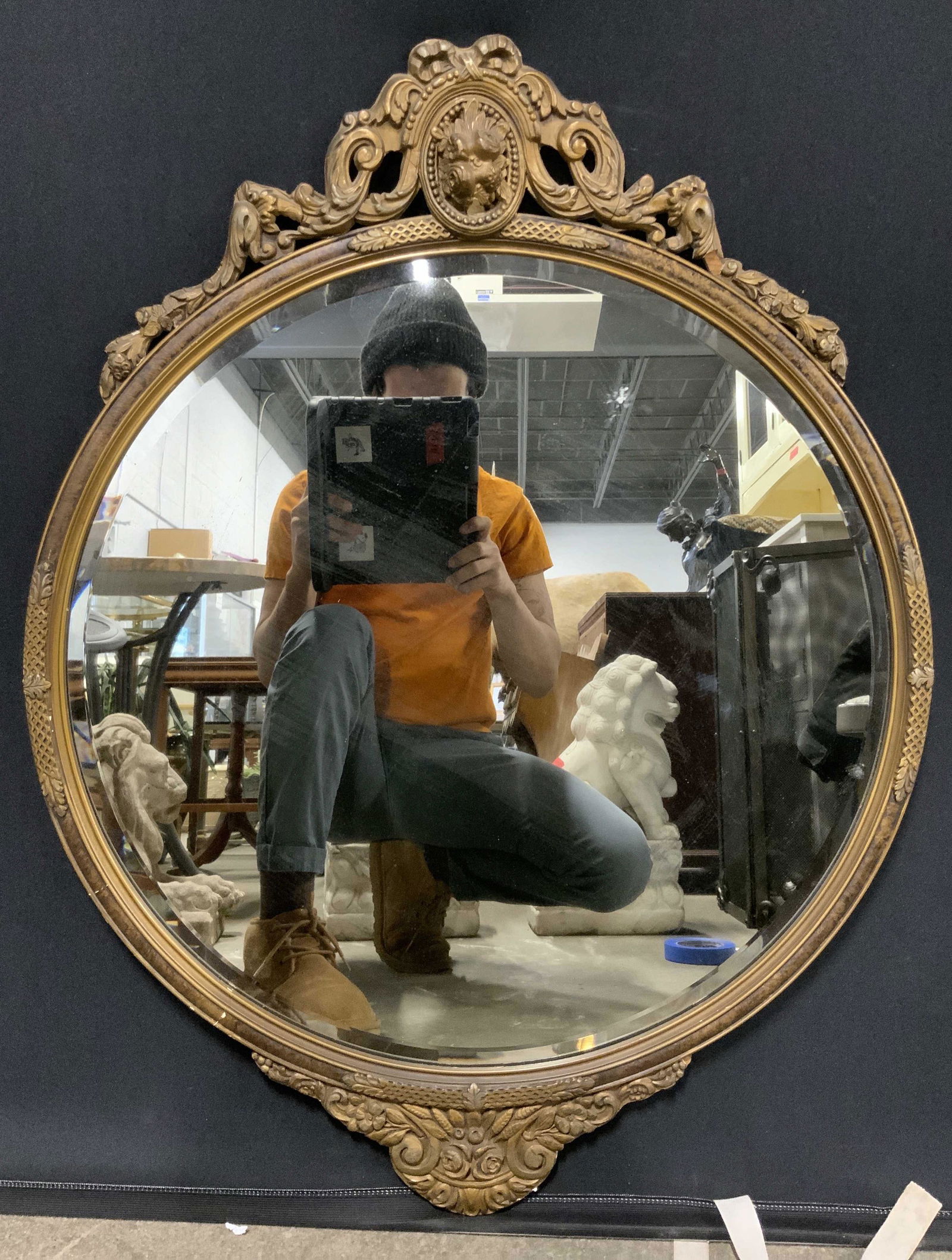 19th C. French Style Round Mirror (1 of 7)