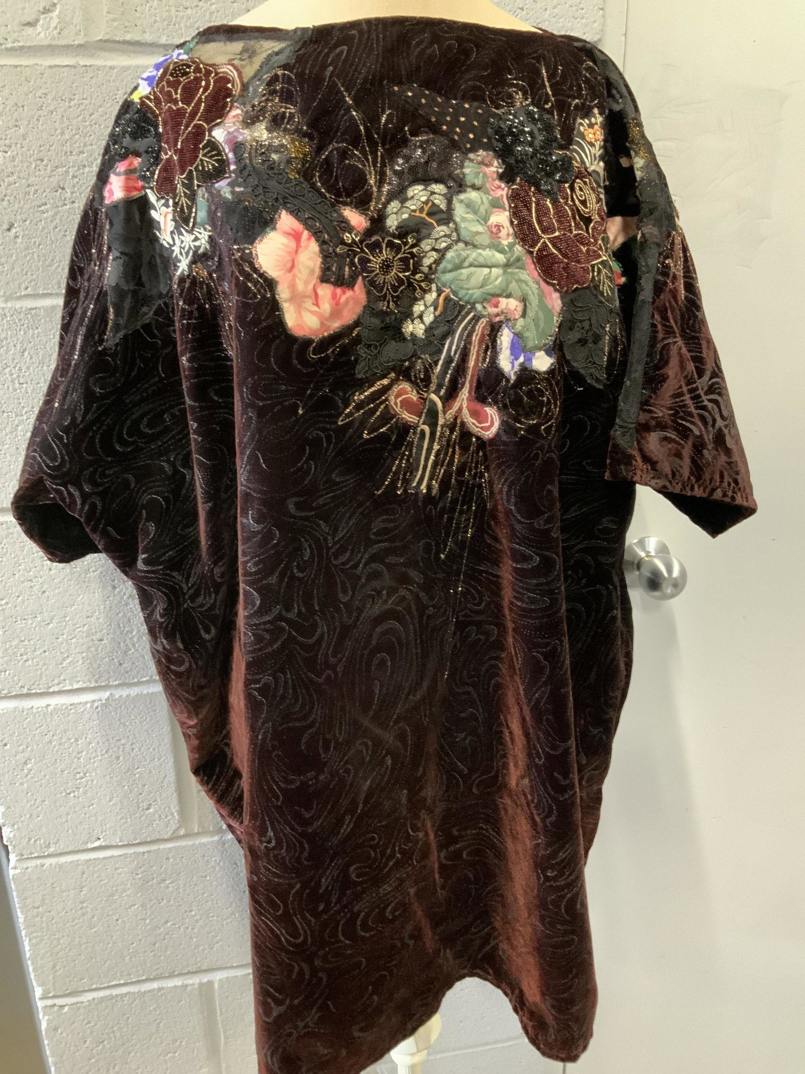Vintage Asian Tunic Dress w Applique, Embroidery (1 of 8)