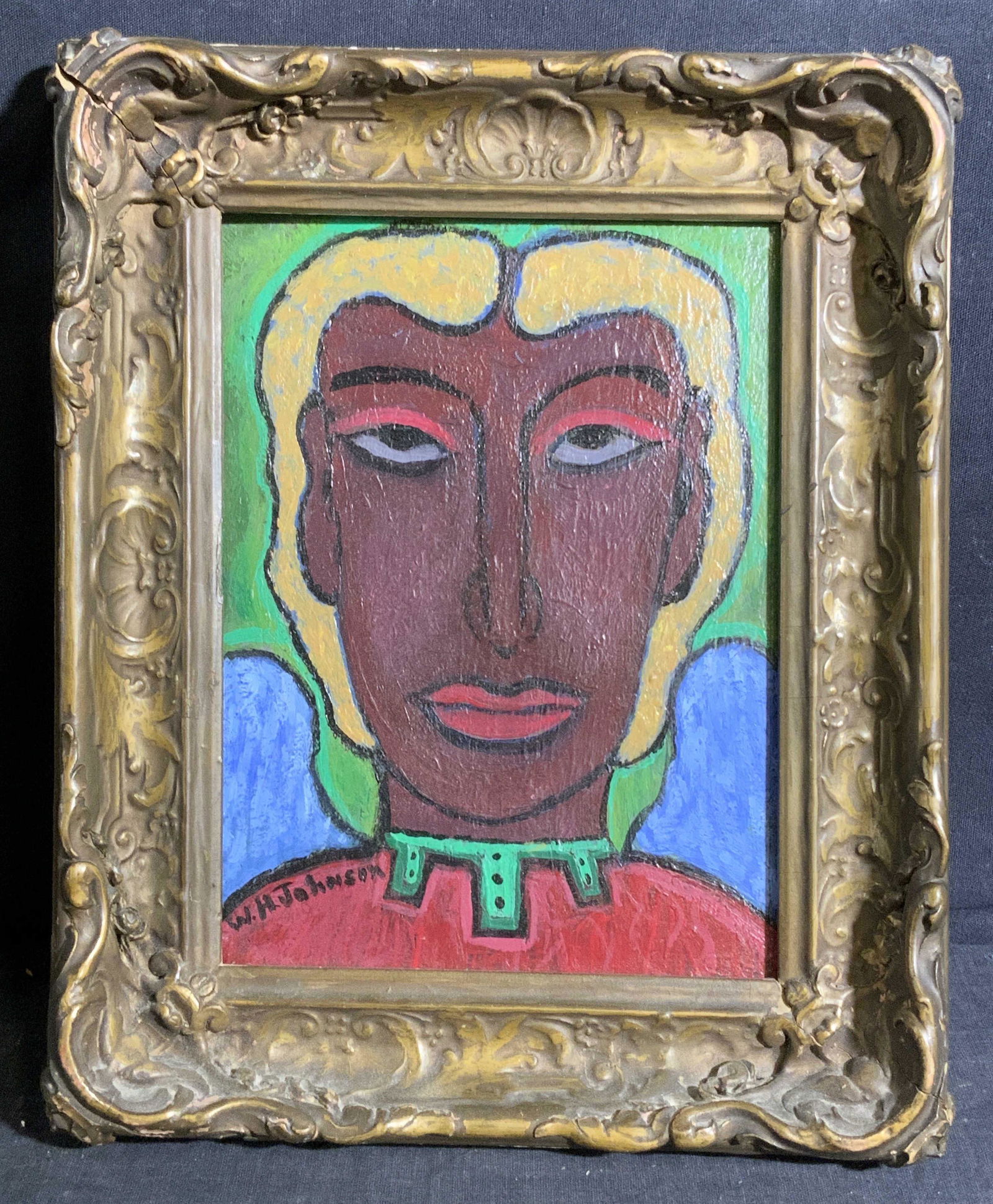 ATTR WH JOHNSON Self Portrait Oil on Board (1 of 9)