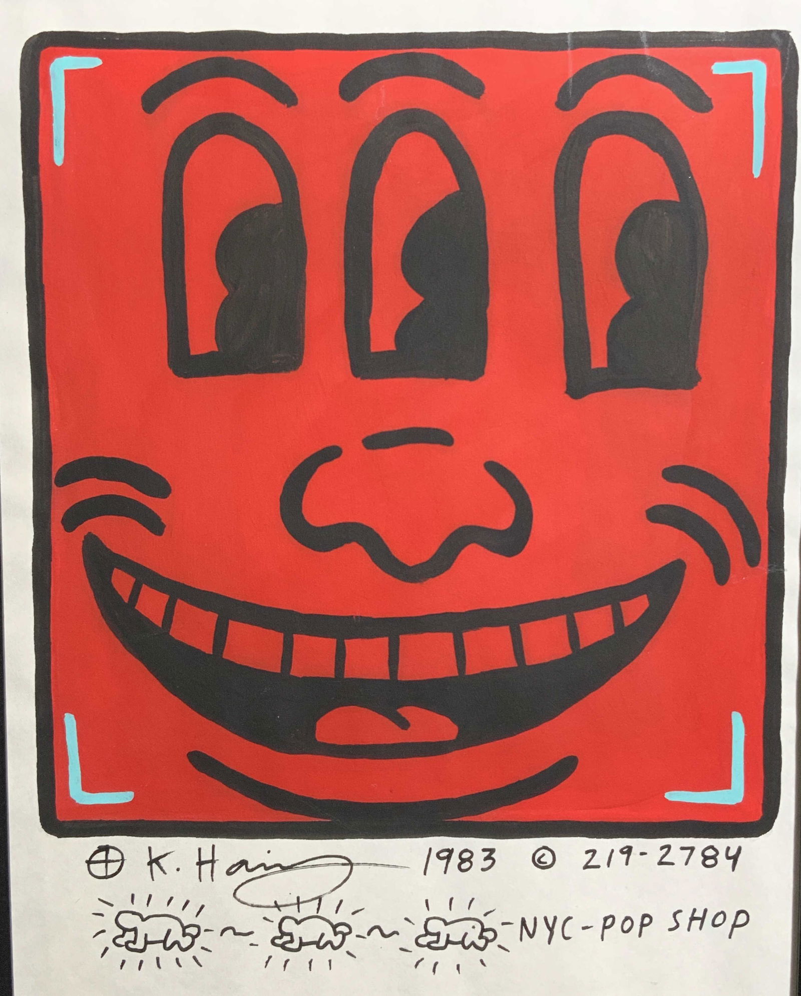 ATTR KEITH HARING Gouache on Paper 1983 (1 of 12)