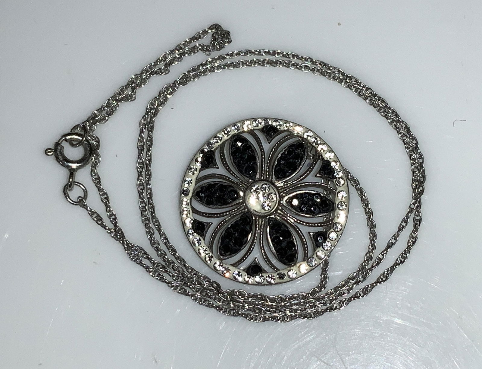 AU Sterling Silver Crystal Pendant necklace (1 of 4)