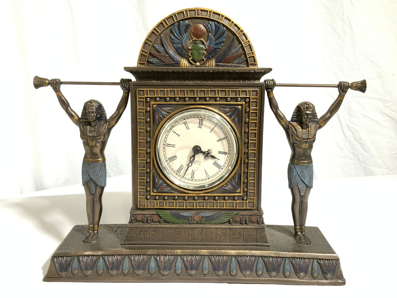 VERONESE Egyptian Bronze Mantle Clock (1 of 12)