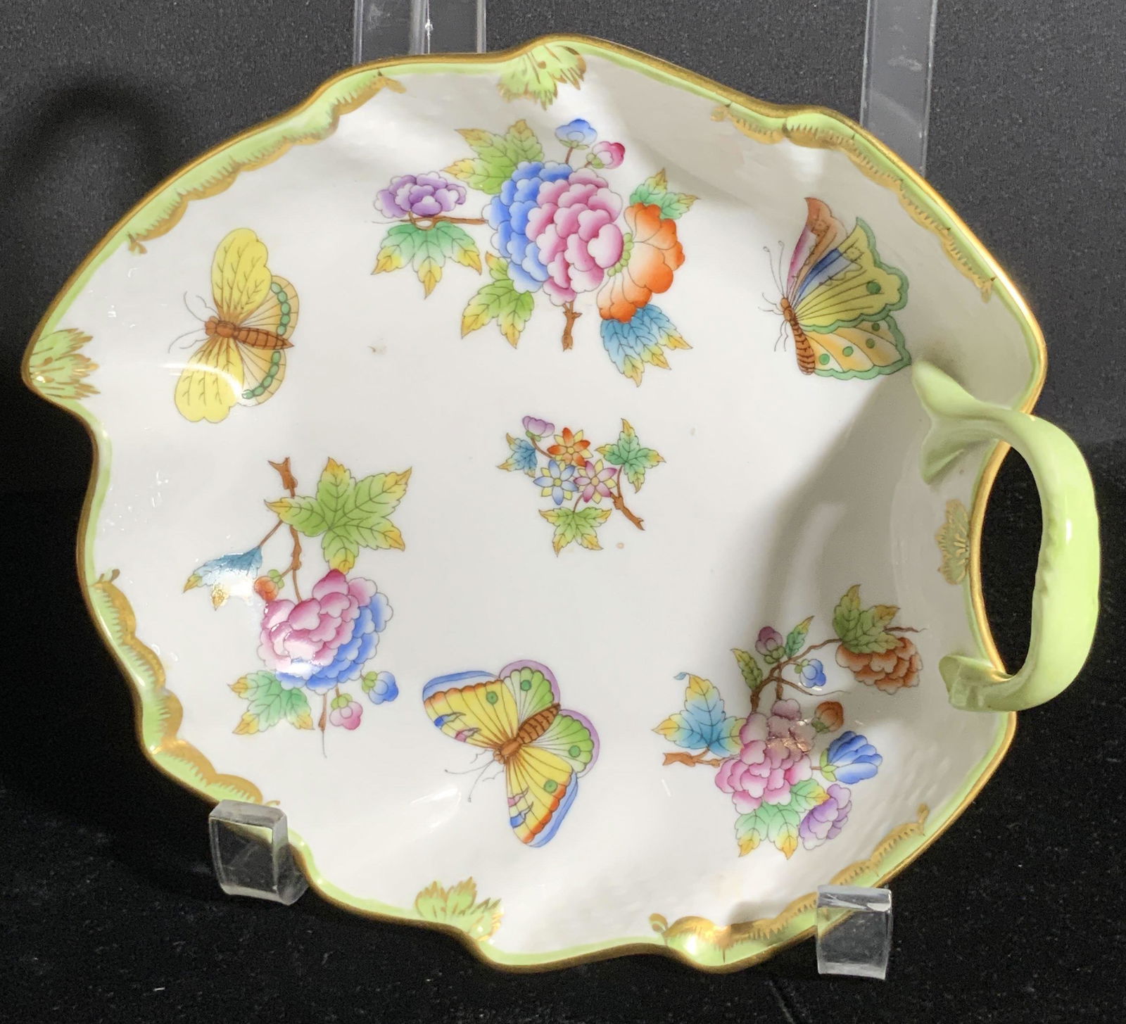 HEREND HUNGARY Signed Hand Painted Porcelain Dish (1 of 14)
