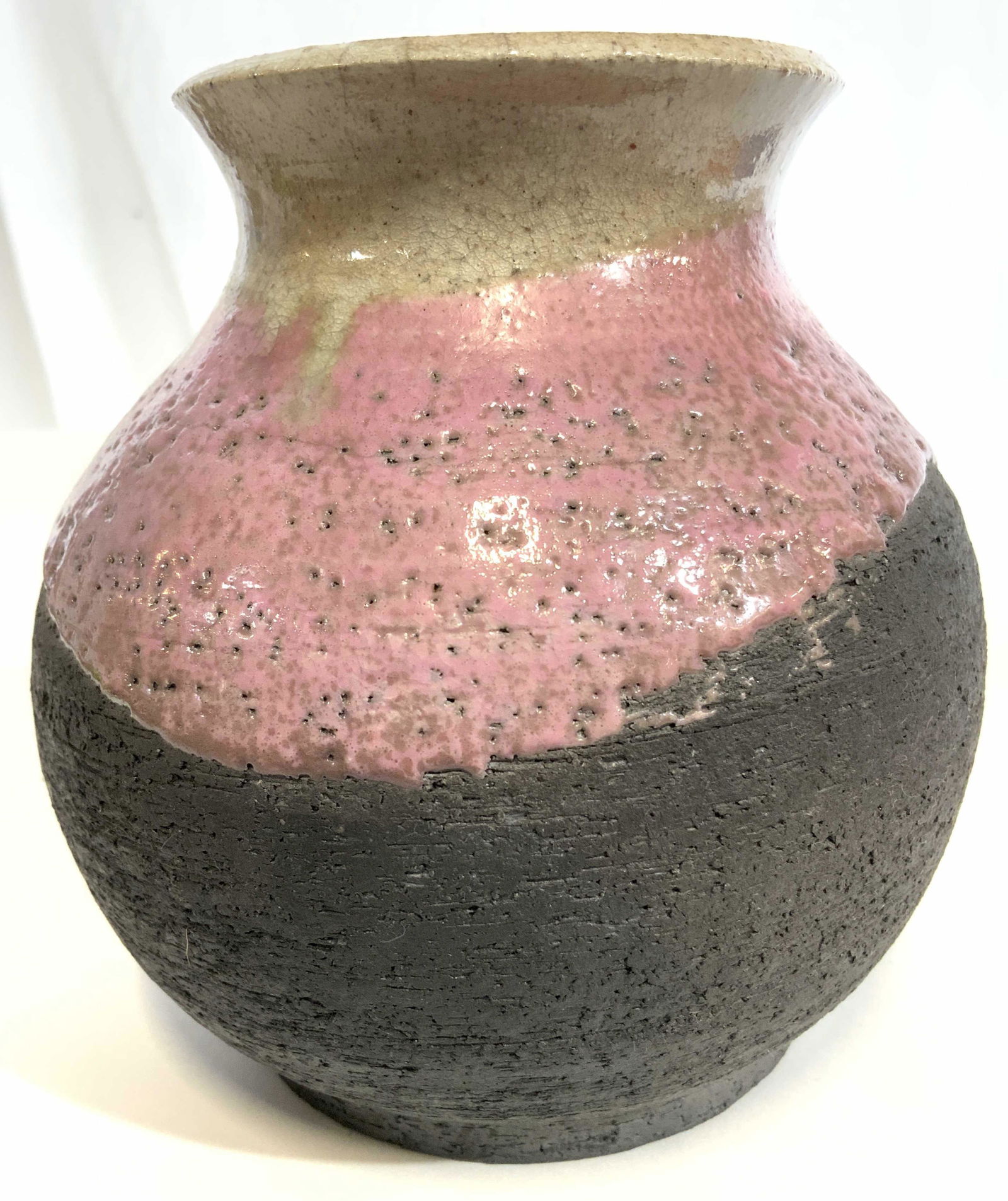Vintage Signed Tri Tone Ceramic Vase (1 of 7)