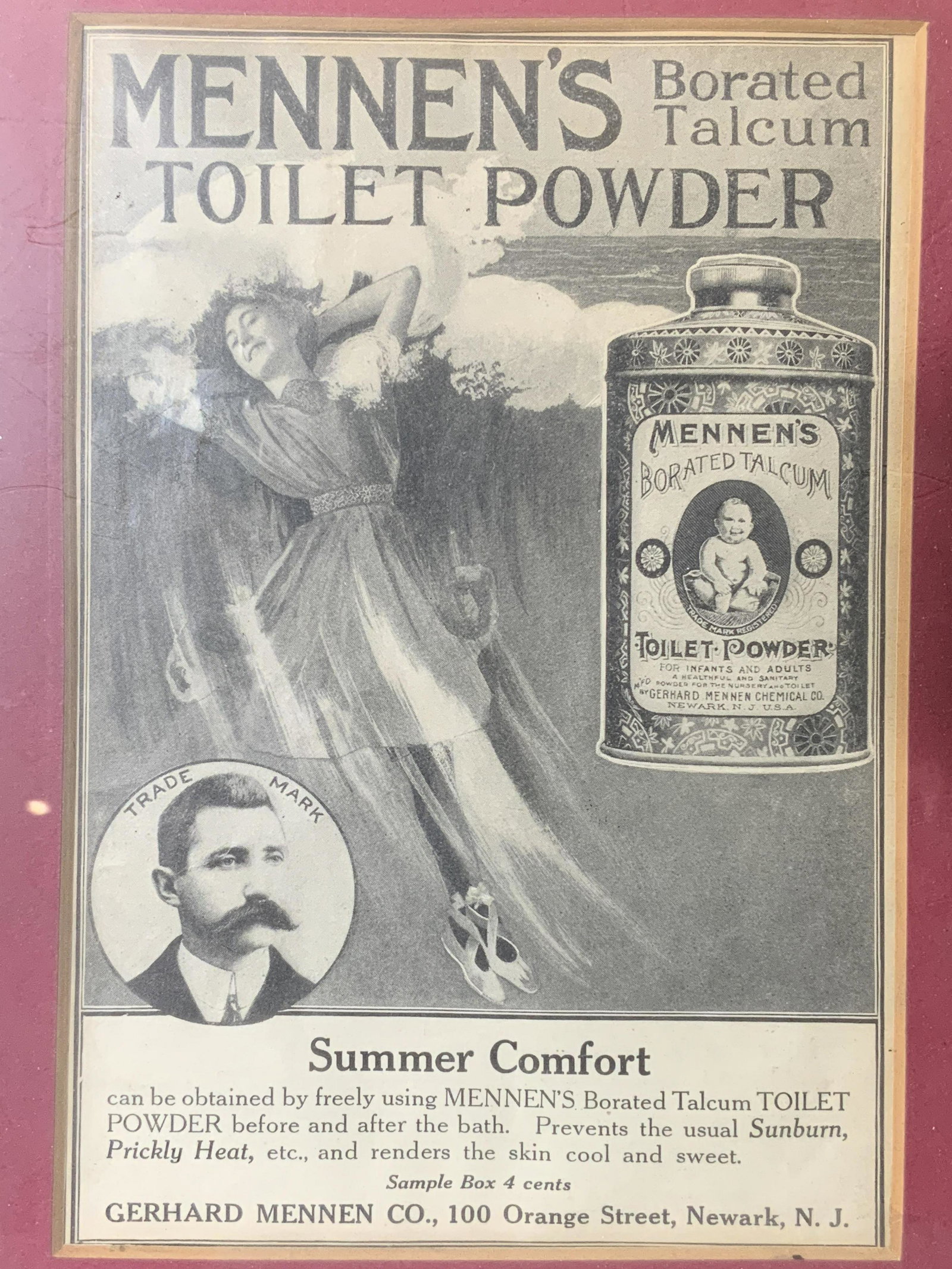 Vintage Mennens Toilet Powder Ad Framed (1 of 7)
