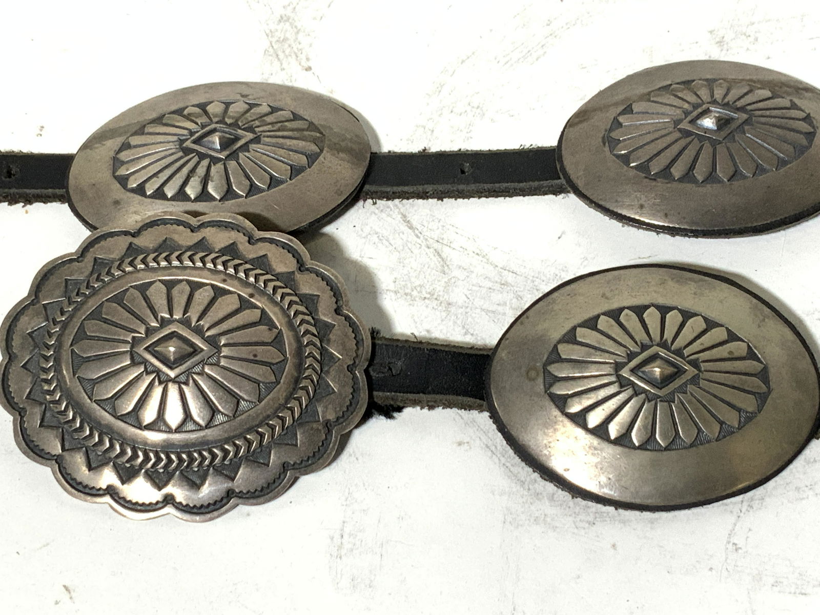 Handmade Southwestern Taos Metal and Leather Belt (1 of 6)