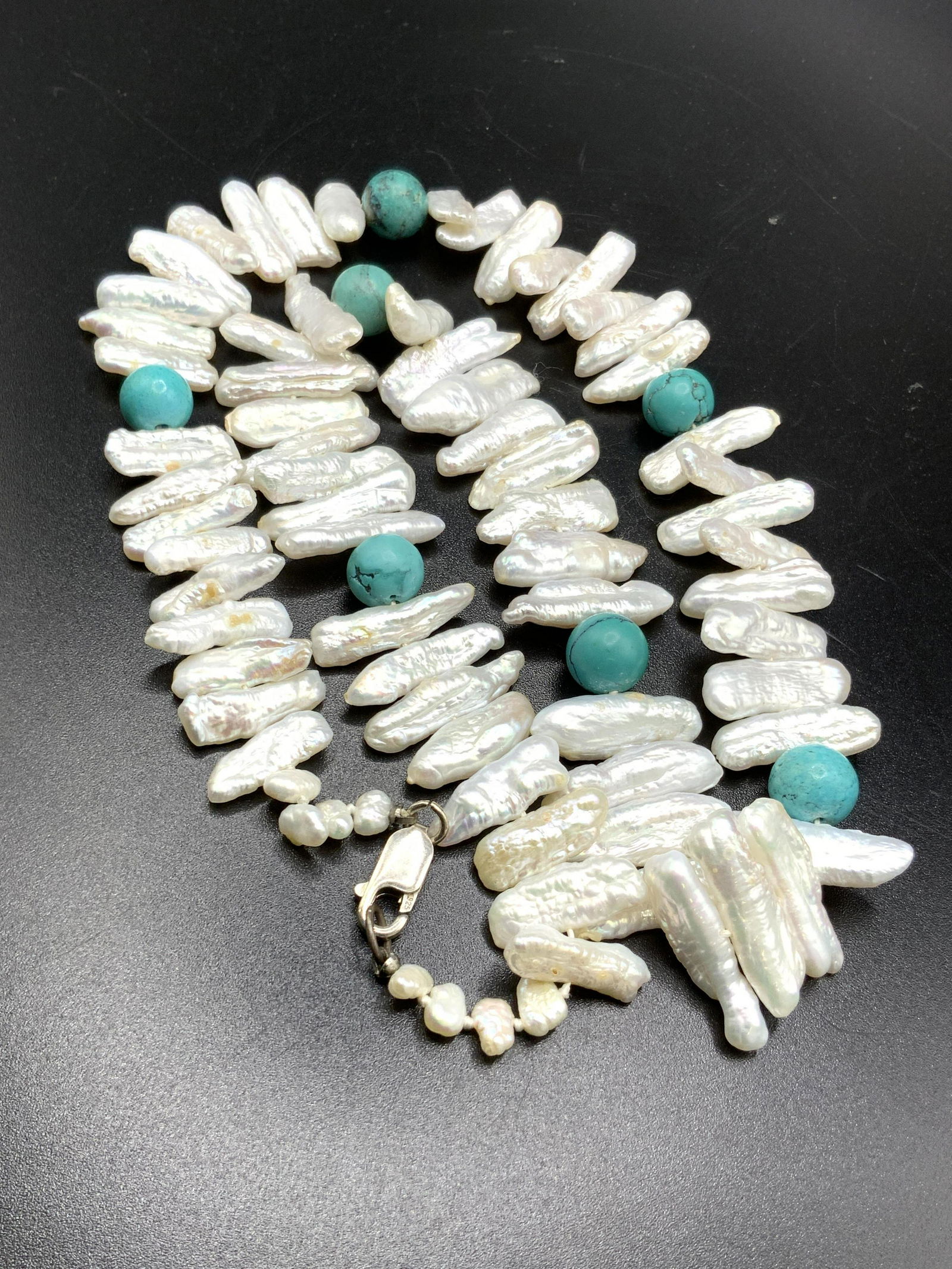 Baroque Pearl & Turquoise Sphere Necklace, Jewelry (1 of 10)
