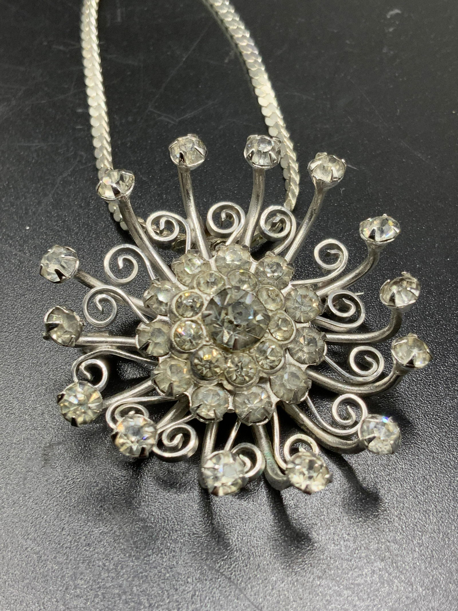 Vintage CORO Crystal Pendant Necklace, Jewelry (1 of 9)