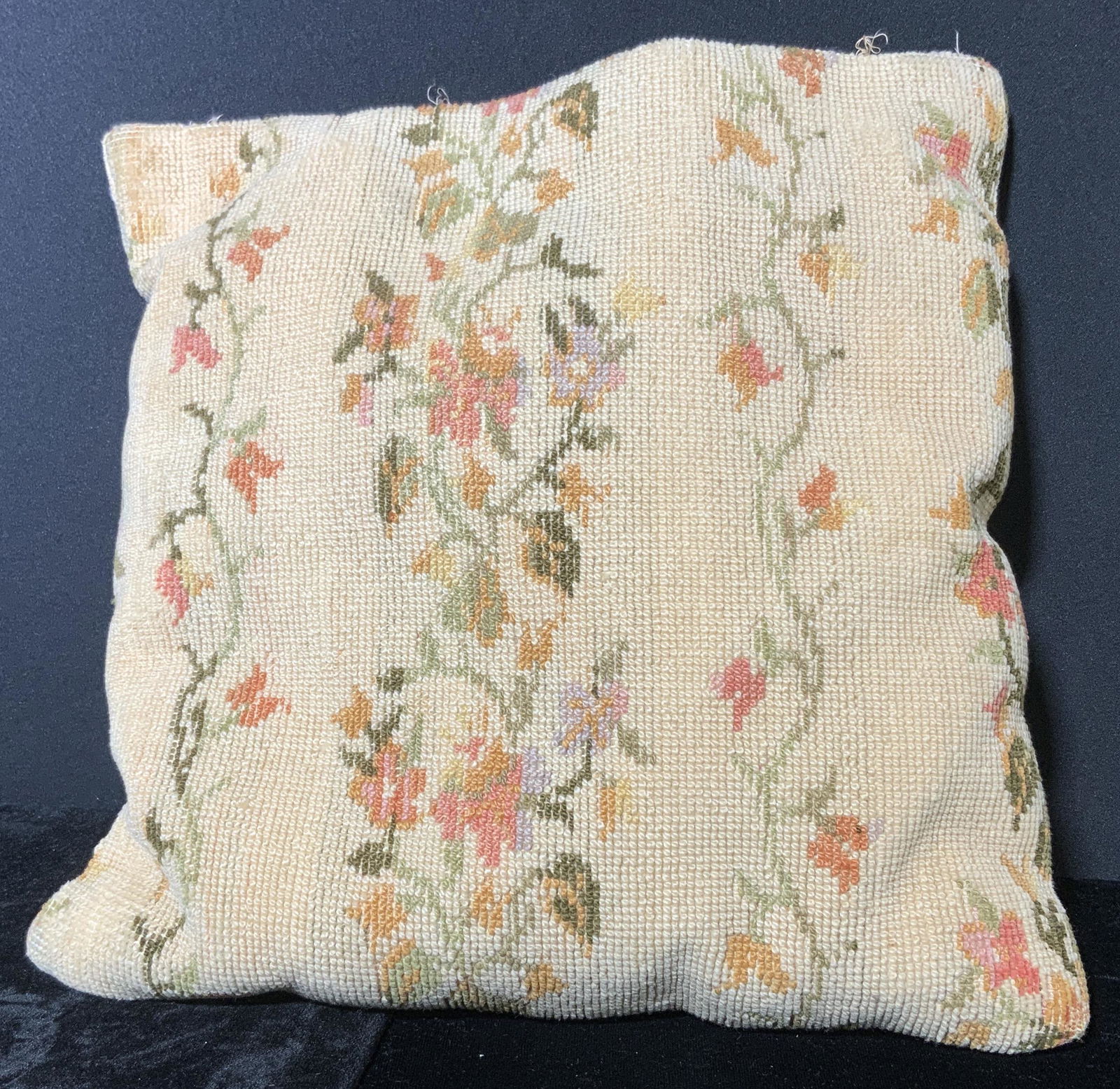 Vintage Needle Point Throw Pillow Jan 26, 2022 The Benefit Shop