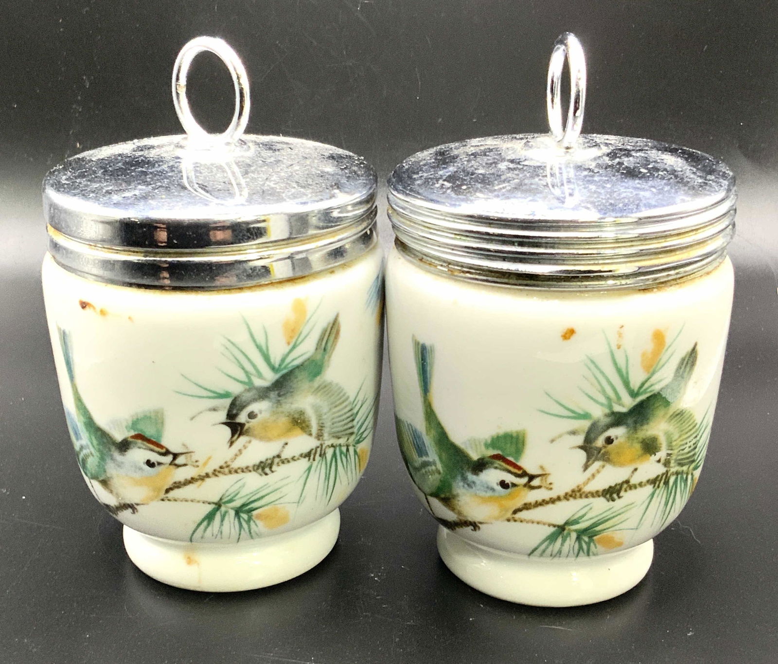 Pair ROYAL WORCESTER English Porcelain Egg Coddler (1 of 10)