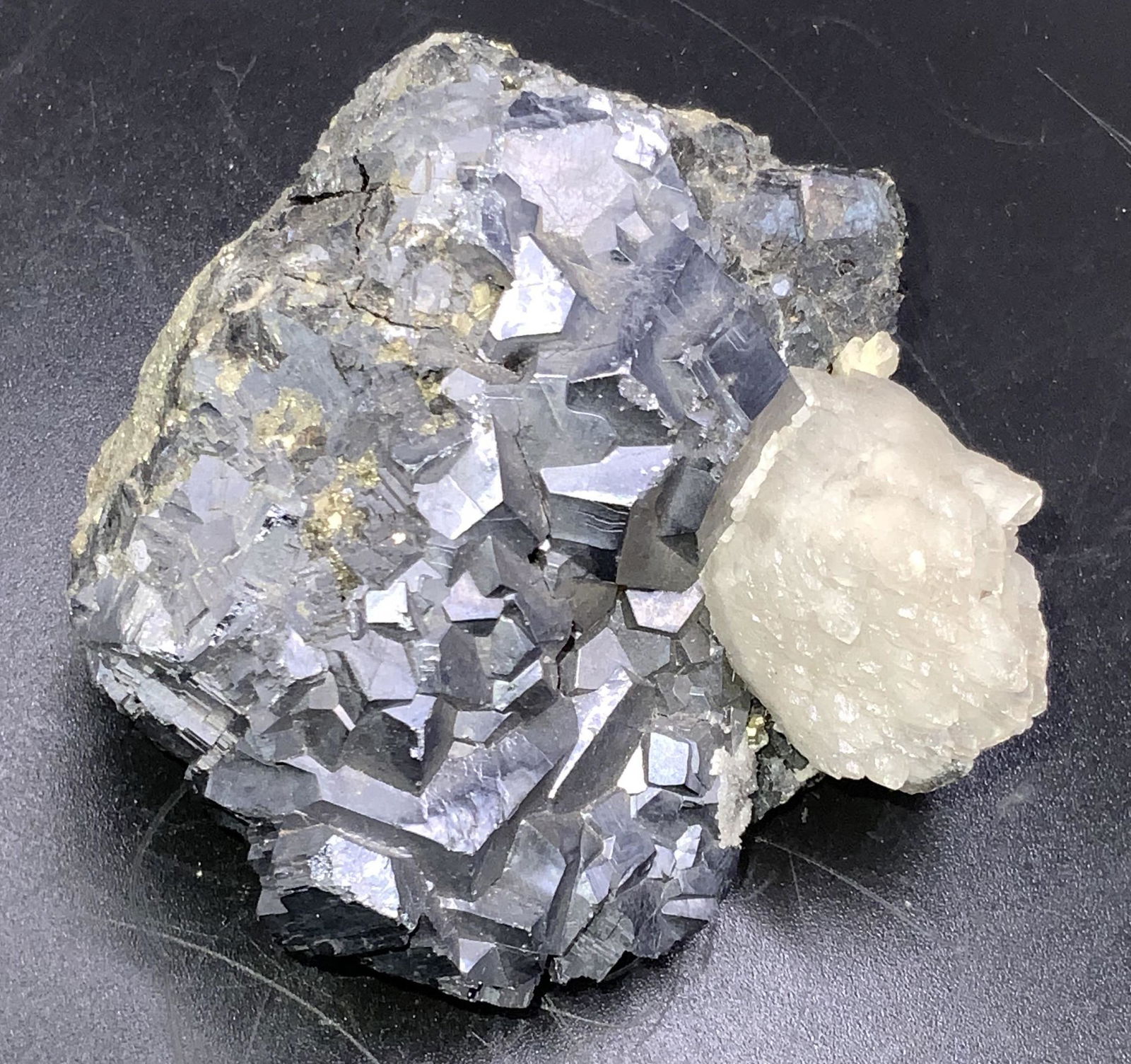 Mined Galena W/ Quartz Cluster & Pyrite Inclusions (1 of 10)