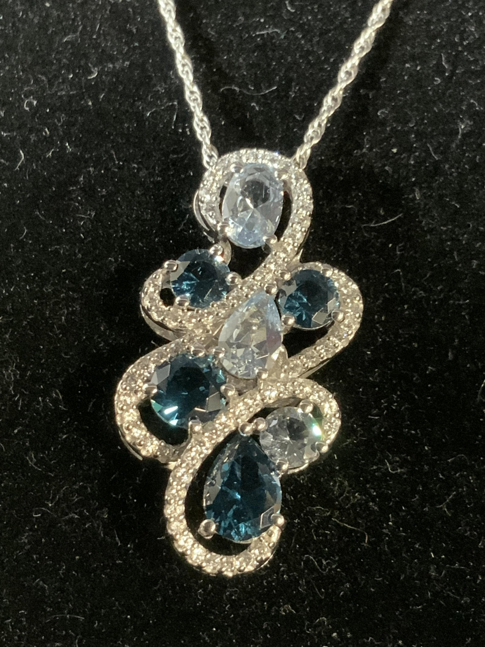 Sterling Silver Crystal and Diamond Necklace (1 of 7)