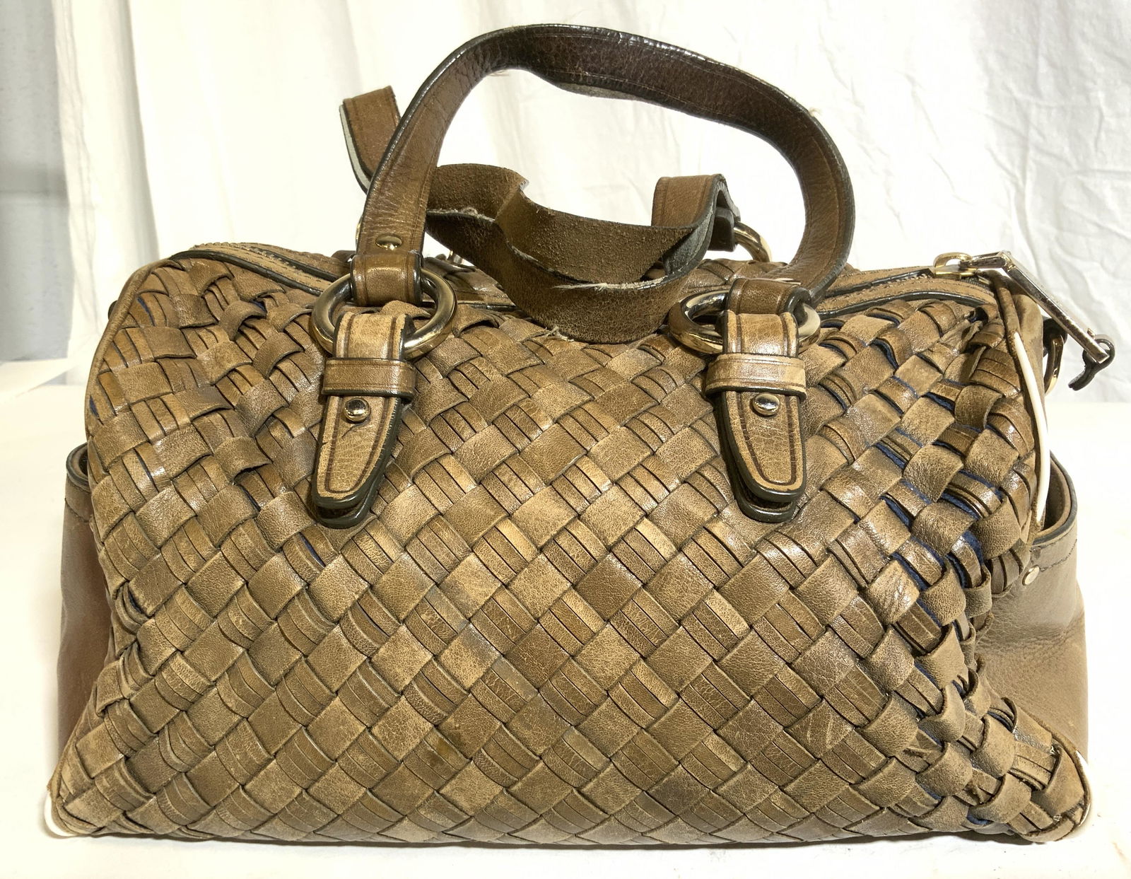 COLE HAAN Woven Leather Handbag (1 of 8)