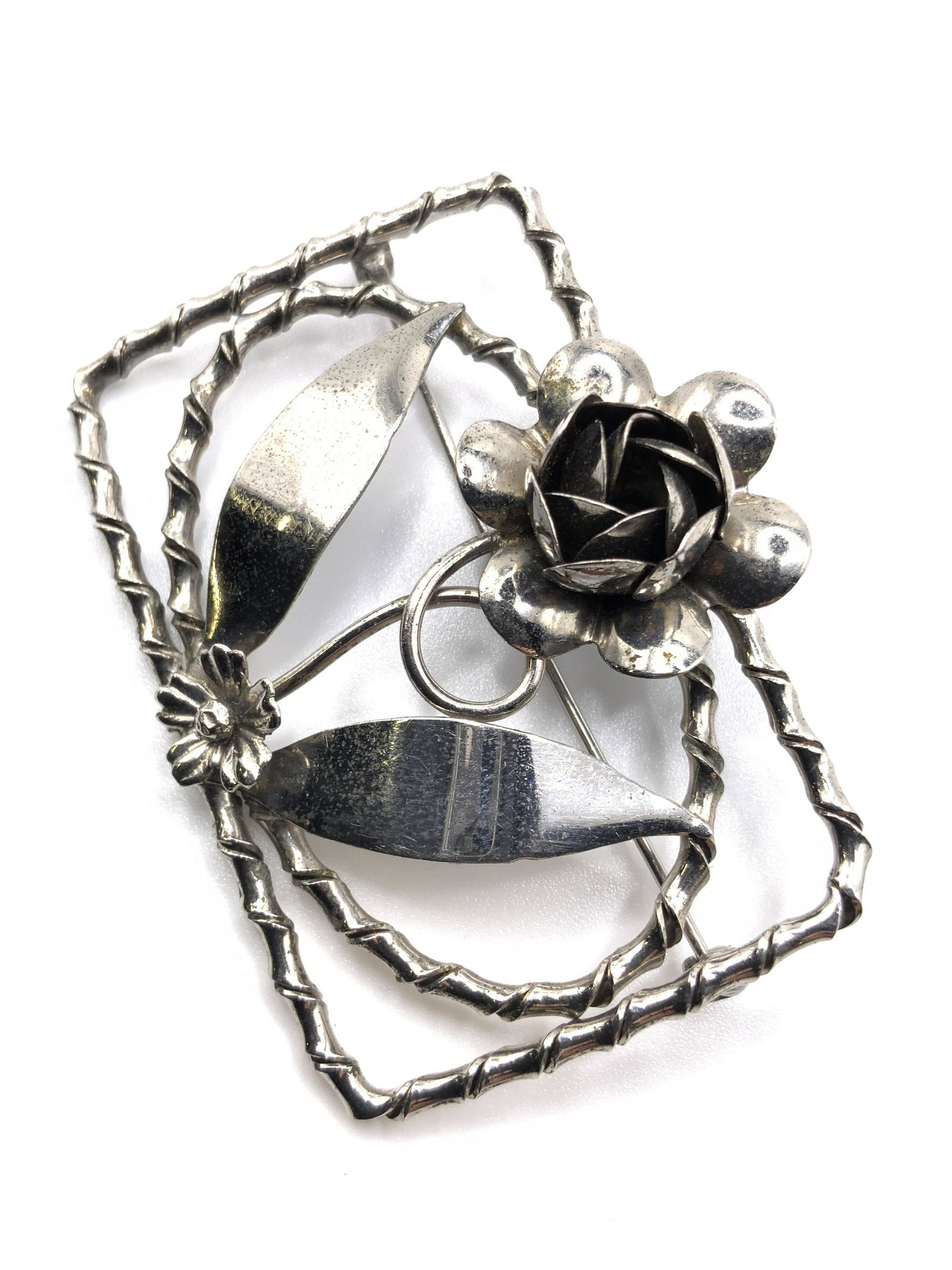 Vintage CORO Signed Sterling Silver Floral Brooch (1 of 7)