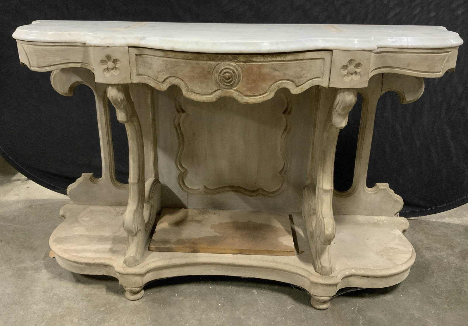 Antique Marble Topped Console Table (1 of 8)