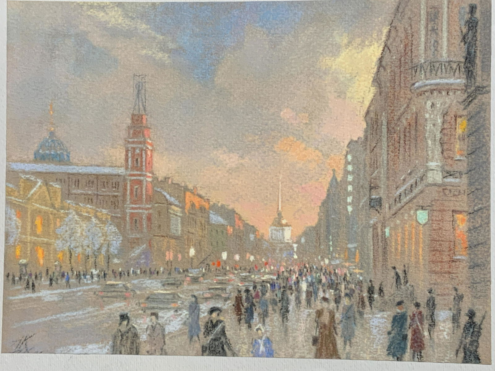 European City Street Pastel Artwork (1 of 7)