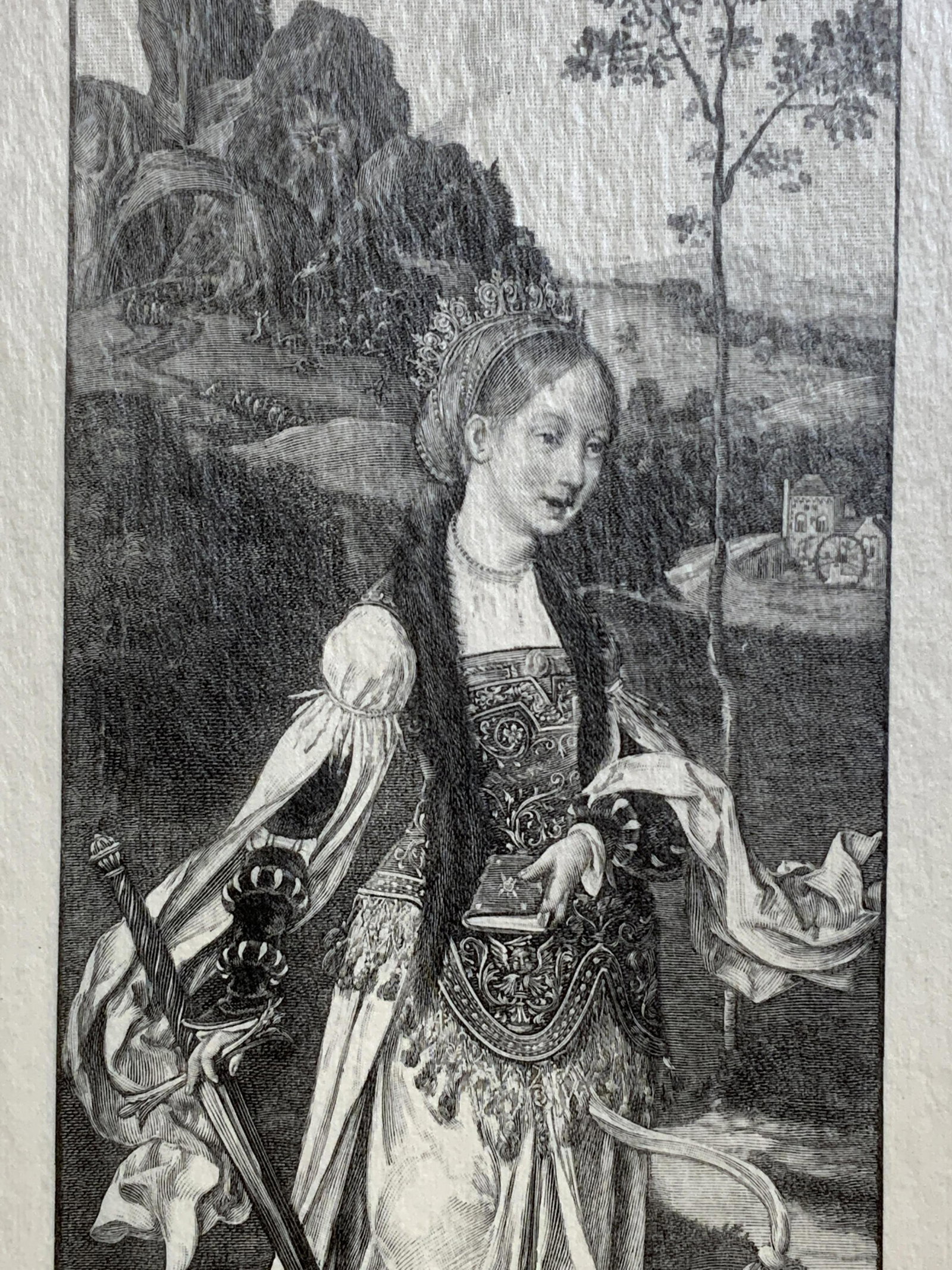 1892 HARPER & BROs. Lot 3 Vintage Plate Prints: ANTIQUE 1892 HARPER & BROs. Lot 3 Vintage Plate Prints on Wax Paper, inscriptions on cover read KNEELING DONORSâ€¦ BY DE KEY FLOURISHED 1558-1588, ST. CATHERINE BY THE MASTER OF THE DEATH OF MARY 