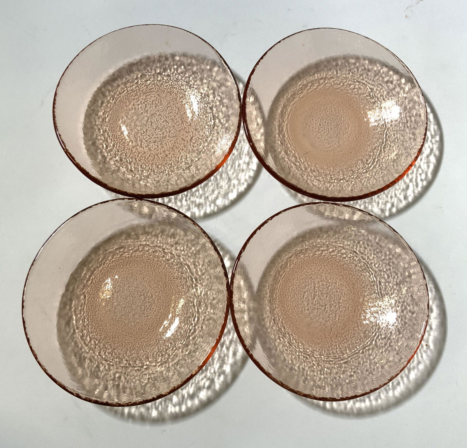 Set 4 Orange Art Glass Dishes (1 of 7)
