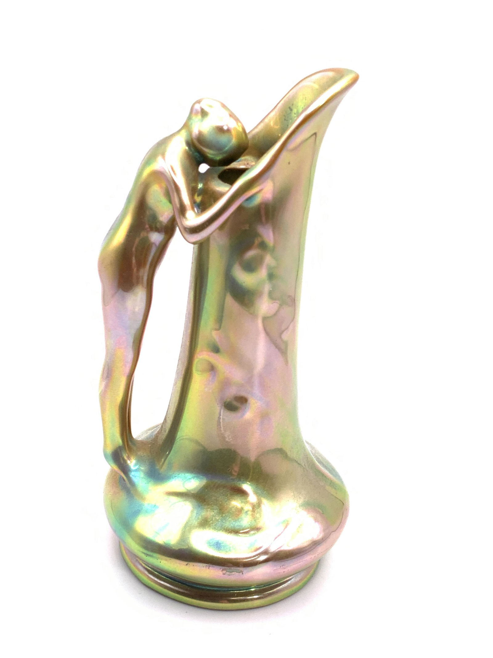 ZSOLNAY HUNGARY Hand Painted Female Figure Vase (1 of 11)