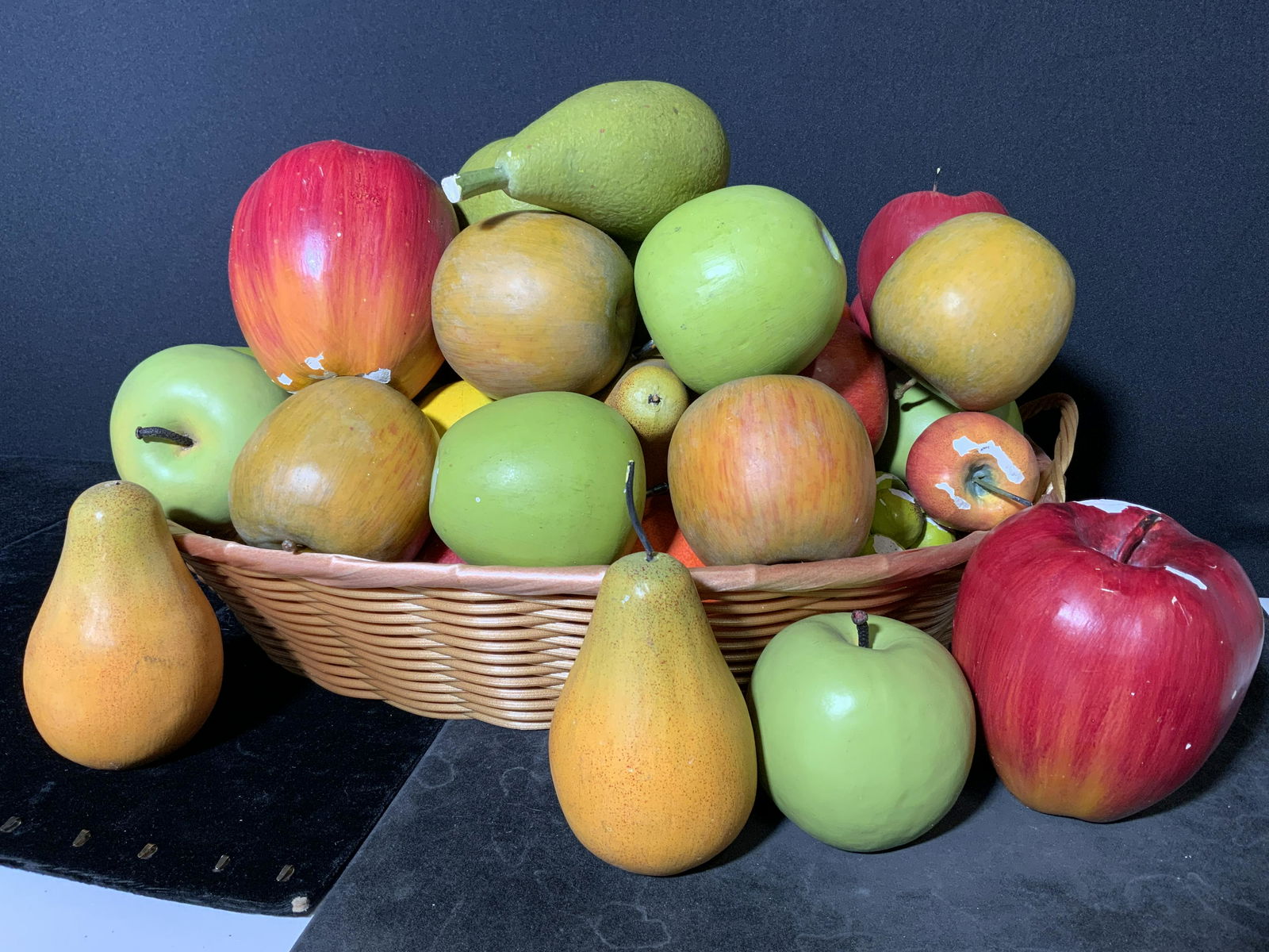 Group Lot Faux Fruit w Woven Basket (1 of 12)