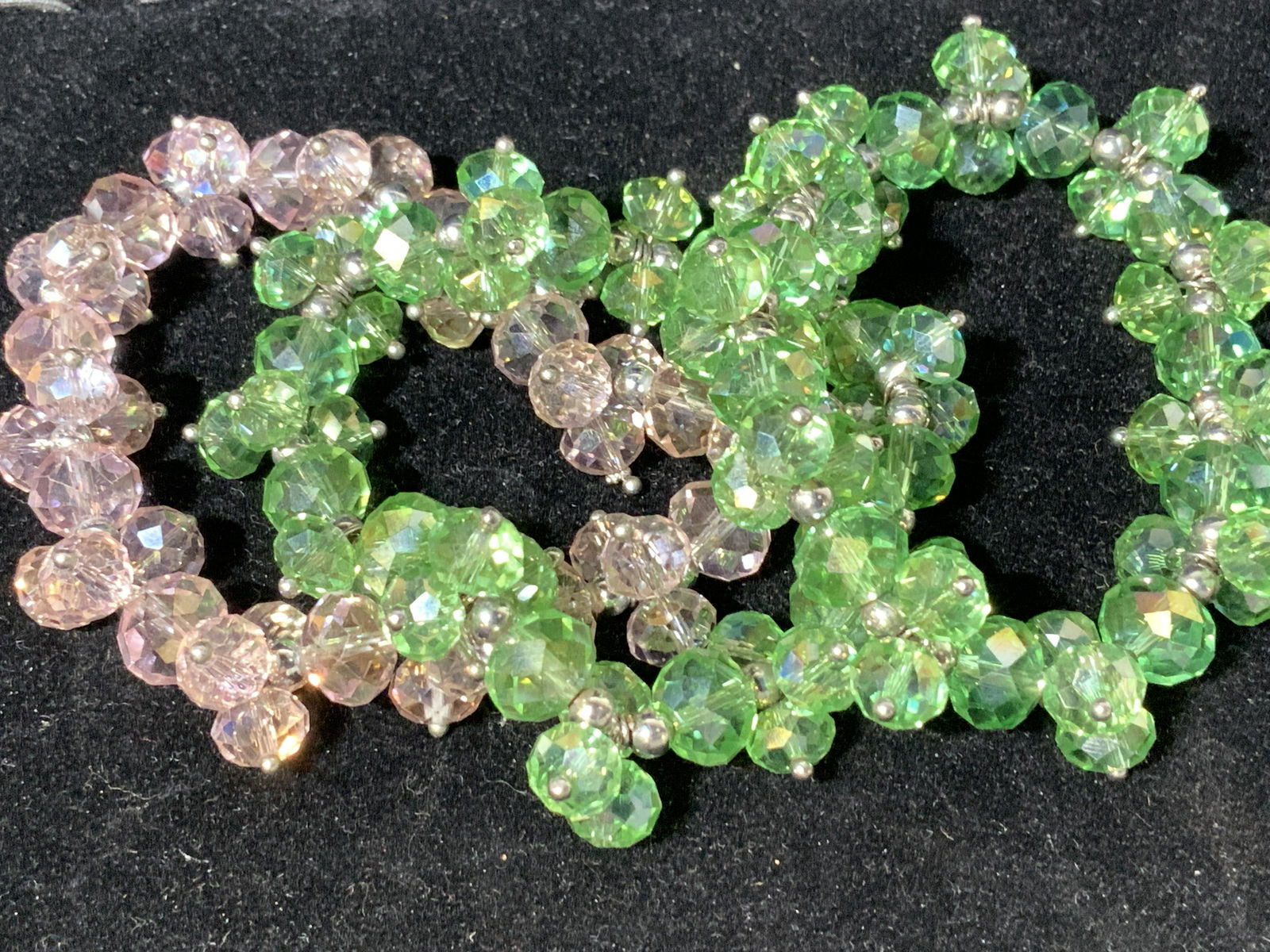 Set 3 Aurora Borealis Beaded Stretch Bracelets (1 of 5)